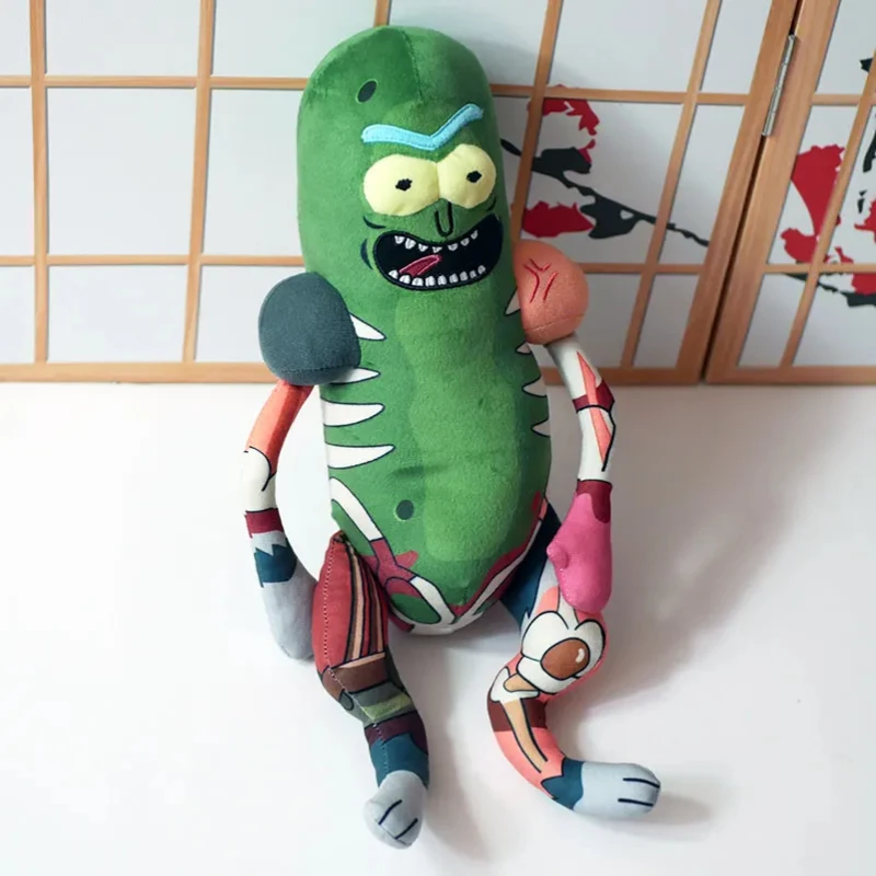 MINISO 45cm RICK AND MORTY Ricked Morties Plush Toys Green Pickled Cucumber Ricked Mouse Pillow Doll Cosplay for Gift