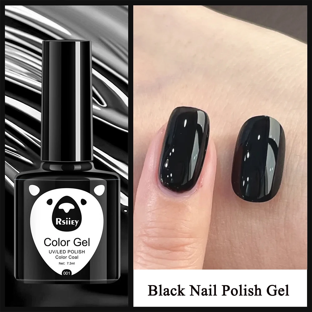 7.3ml Professional Black White Nail Gel Polish Semi Permanent Solid Color Gel Black&White Base Top Coat  Soak Off Nail UV Gel