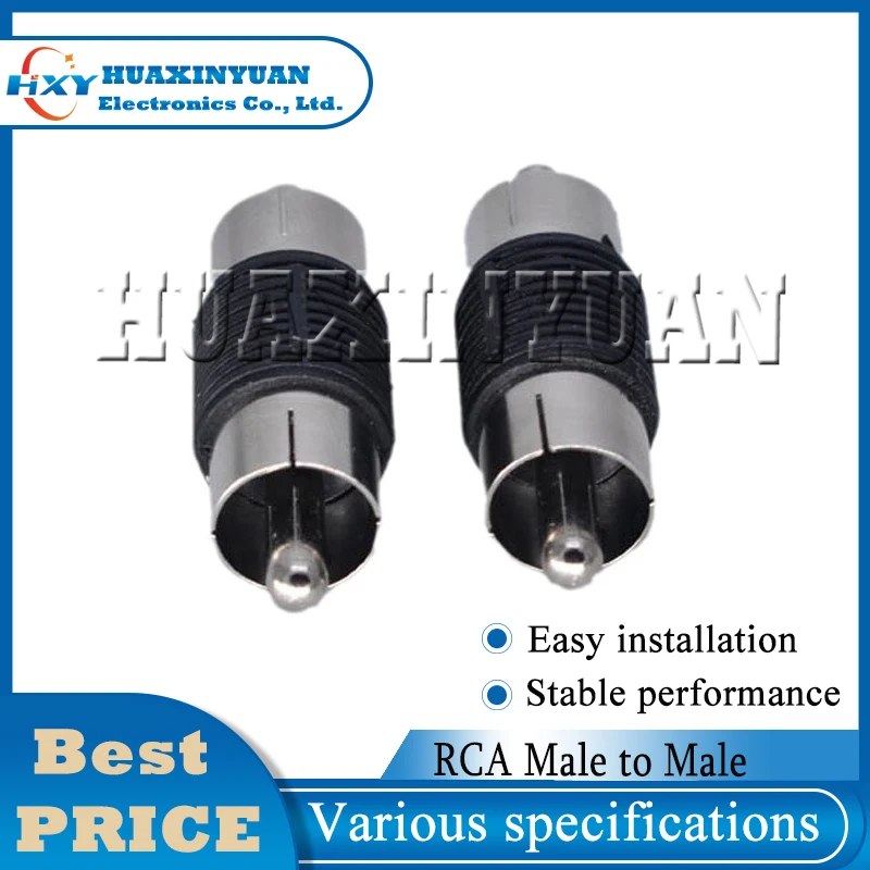 1pcs/Lot tools Straight AV RCA Video Adapter Nickel RCA Male to Male Cable Connector M/M Joiner Coupler Plug Audio Adapter