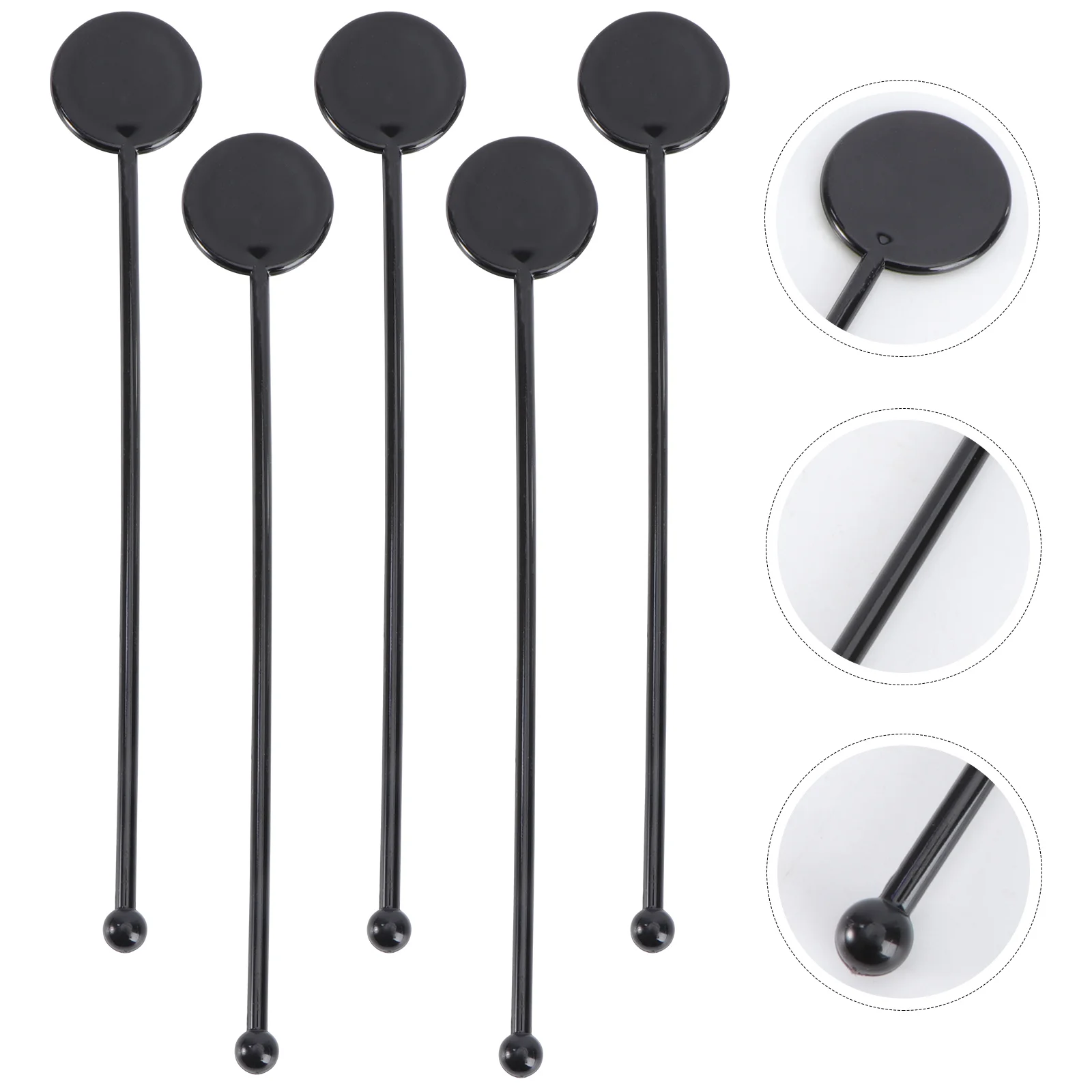 100 Pcs Stainless Steel Black Straws Stir Sticks for Coffee Bar Stirring Drink Stirrer