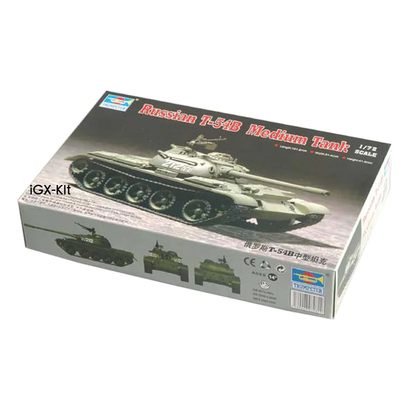 Trumpeter 07281 1/72 Scale Russian T54 T-54B Medium Tank Military Display Toy Plastic Assembly Building Model Kit