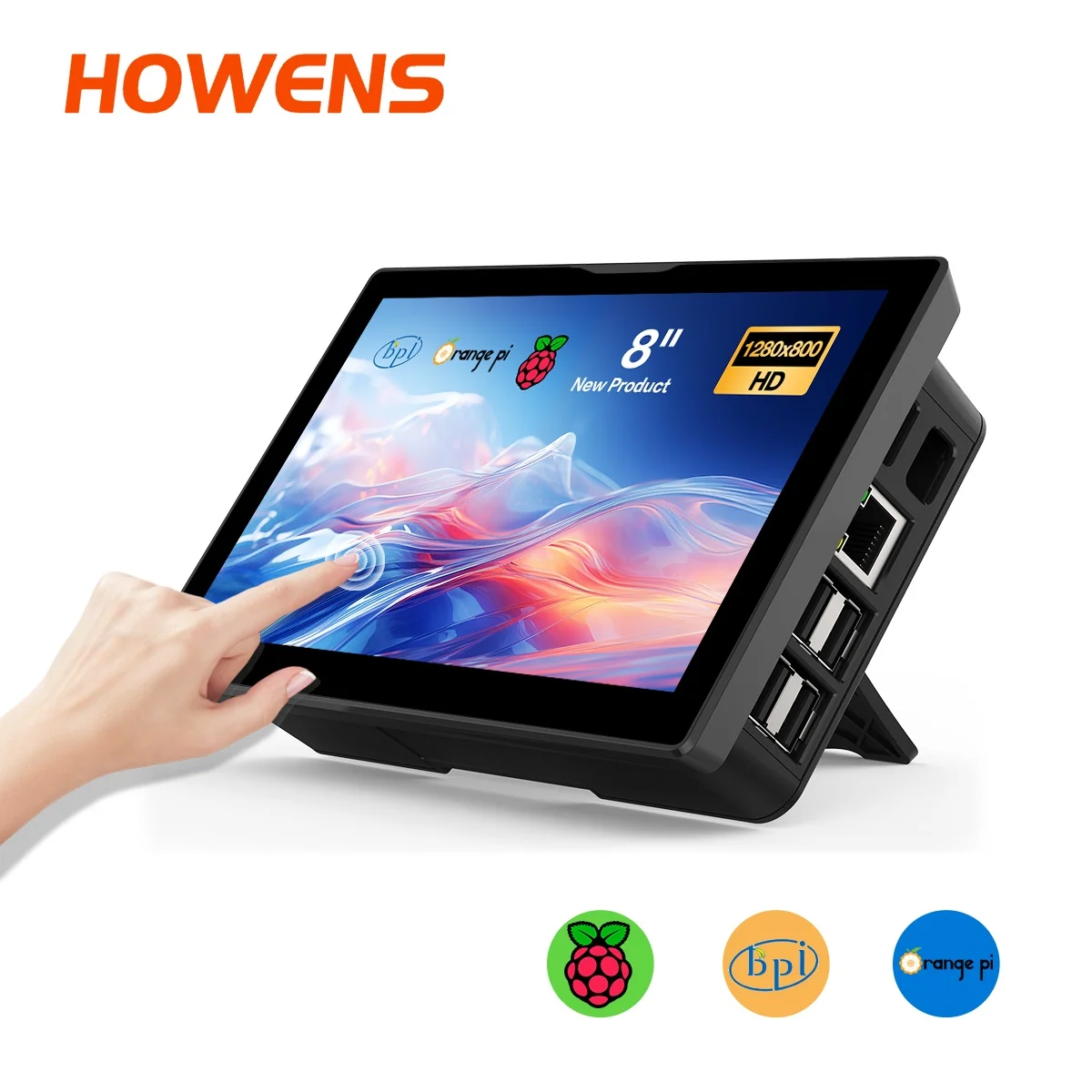 Portable 8 Inch IPS Touch Monitor 1280*800 Mini Display Screen for Raspberry Pi Xbox Switch Laptop Industrial Secondary Screen