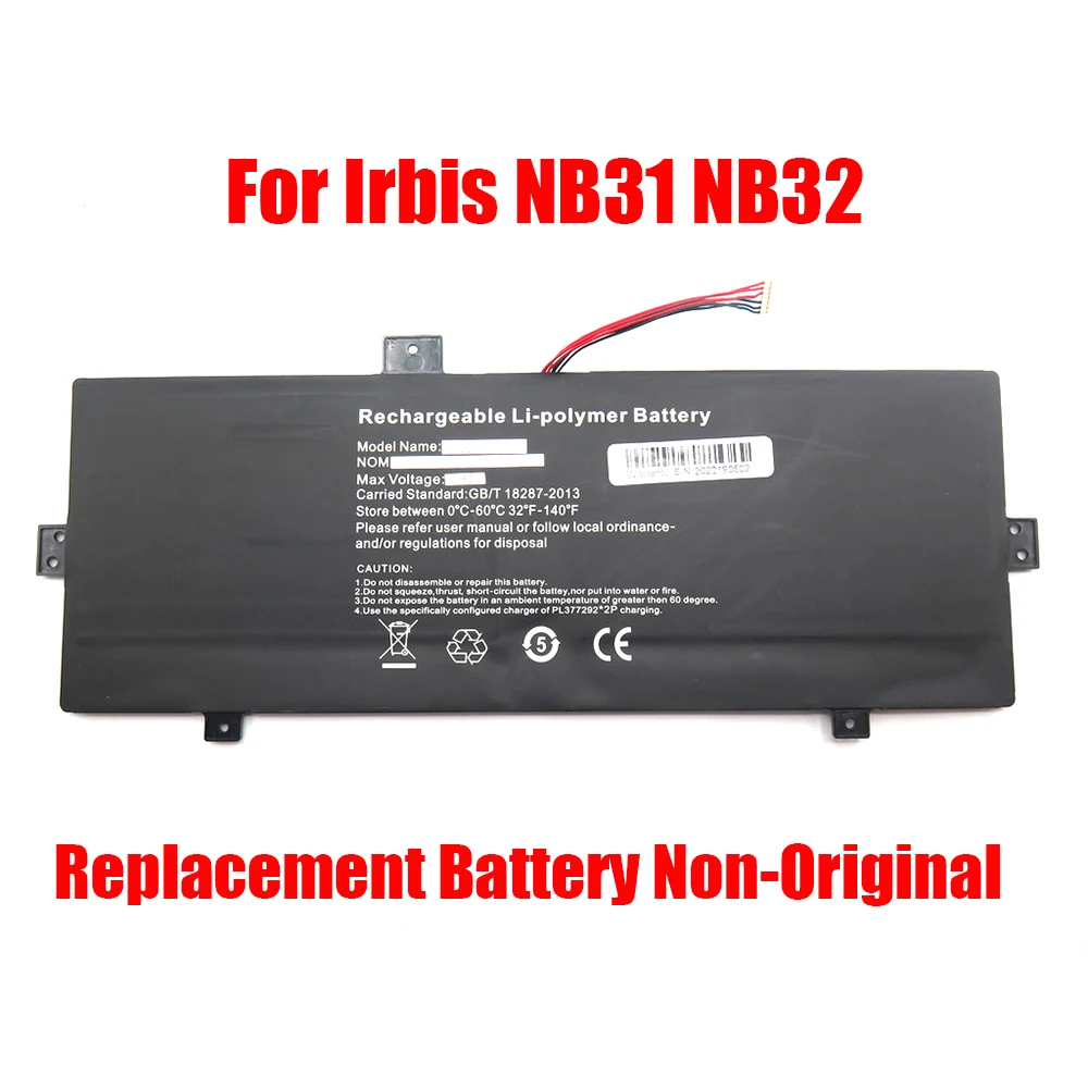 

Laptop Replacement Battery For Irbis NB31 NB32 3.8V 10000MAH 38WH 7PIN 7Lines Non-Original New