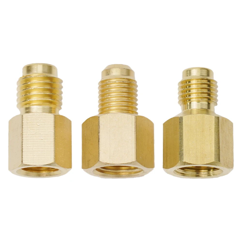 Vacuum Pump Adapter Straight System Vacuum 3PCS Brass for service Adapter For Hvac Pump for r12  Vacuum Pump Adapter