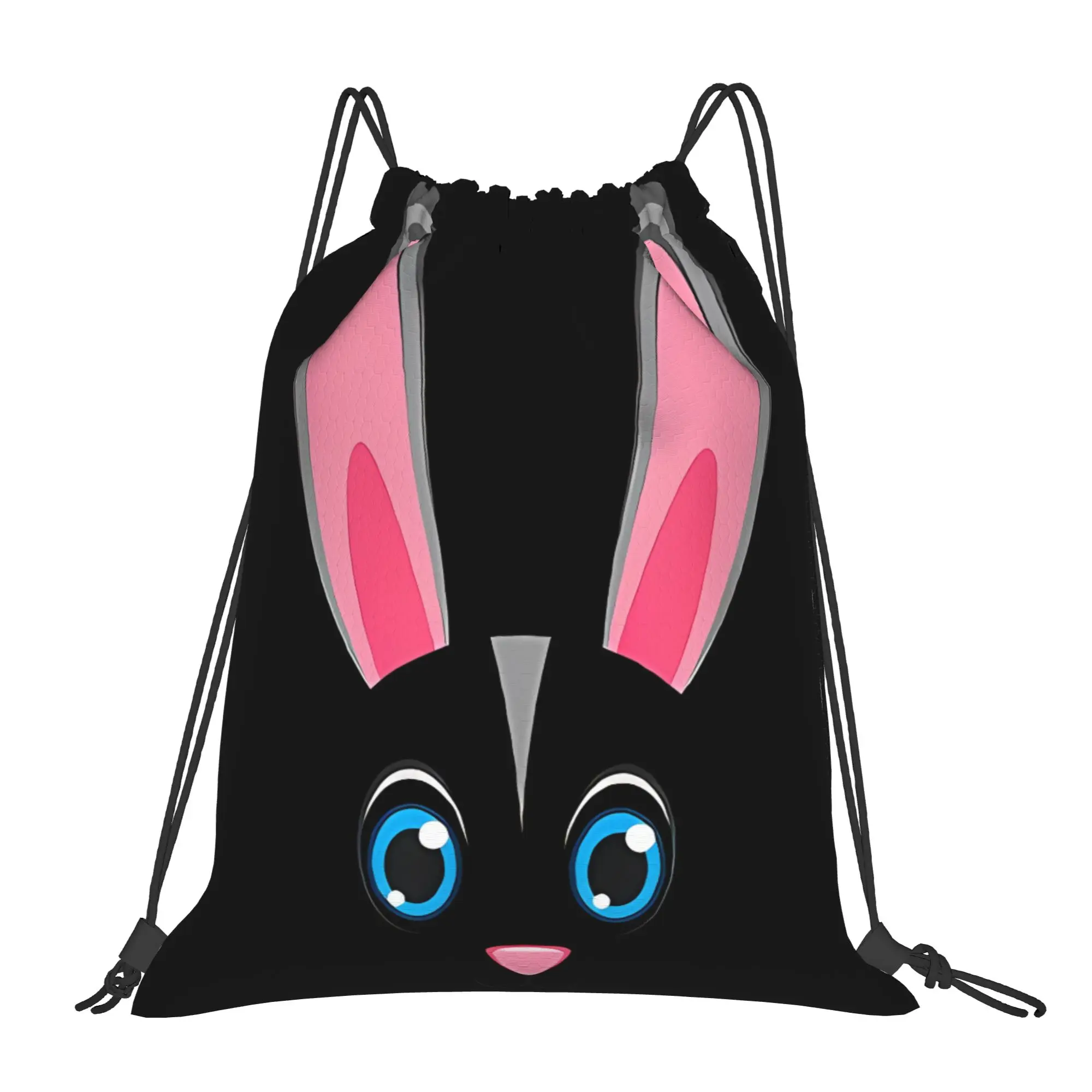 Kawaii Rabbit Halloween Costume Animal Face Portable Sports Riding Gym Drawstring cute gift Storage Backpacks