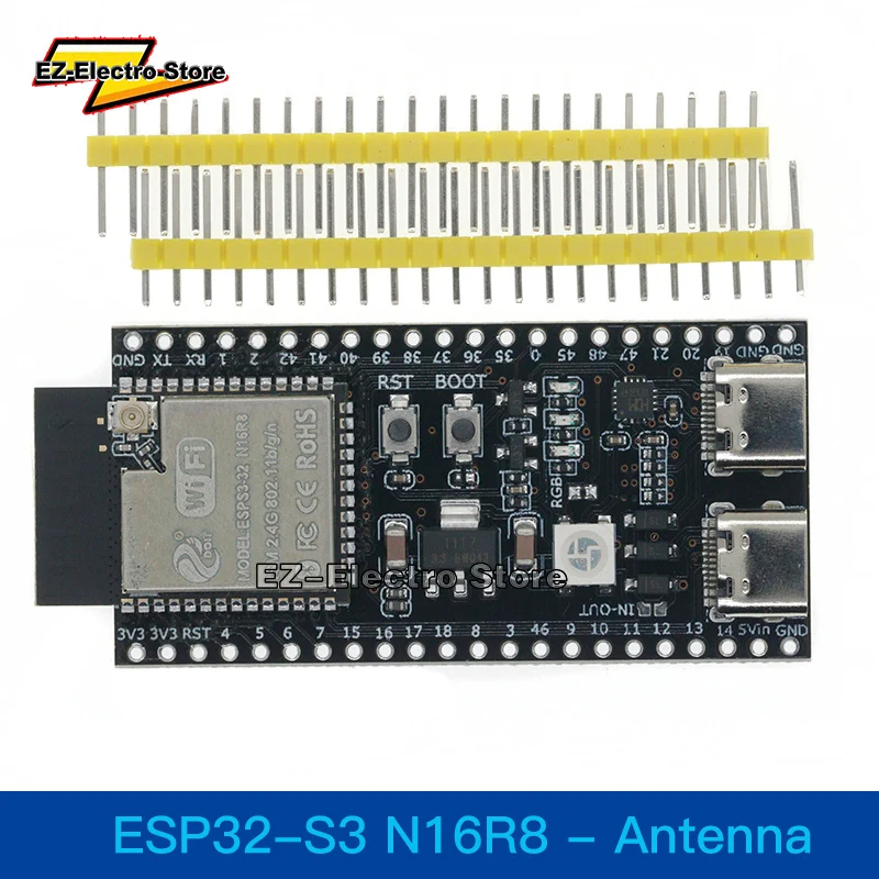 Płytka rozwojowa ESP32-S3-DevKitC-1 N8R8 Type-C N8R2 44Pin MCU Core Board N16R8 z zestawem adapterów rozszerzeń IPEX 2.4G Wifi BT — zdjęcie produktu 3