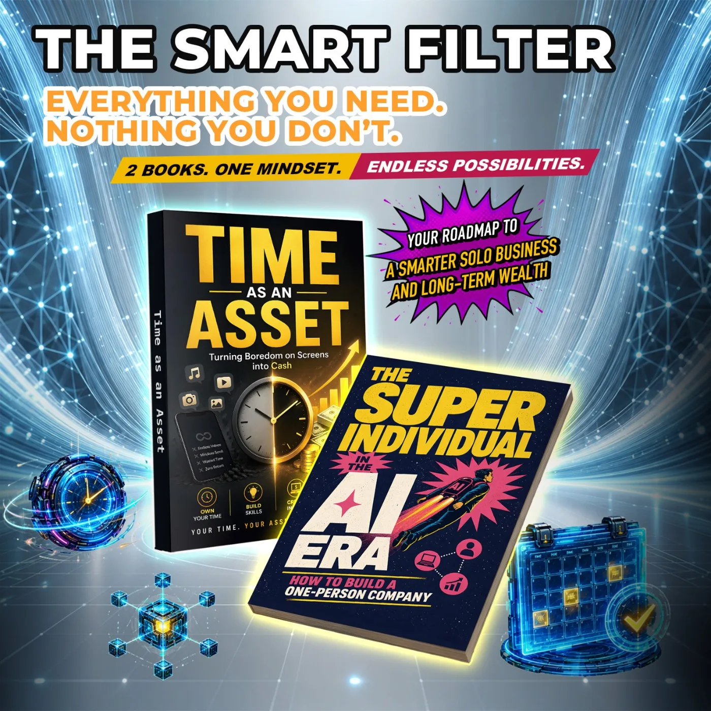 2-Book AI Productivity & Personal Growth Set, The Super Individual in the AI Era & Time as an Asset