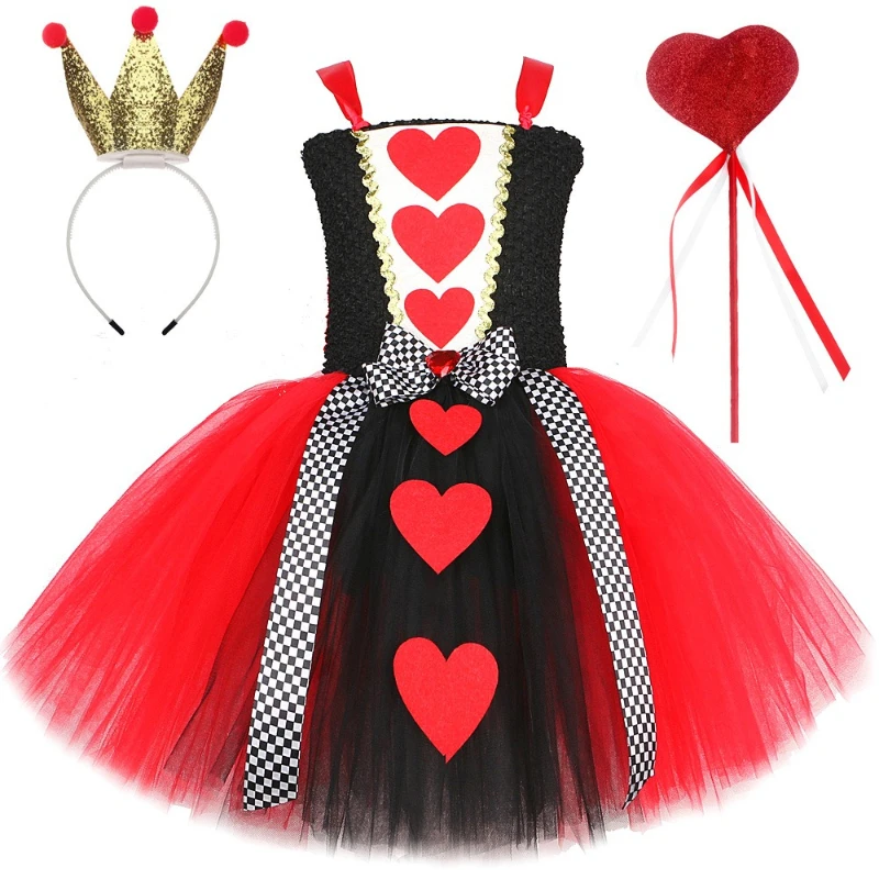 

Queen Style Girls Fluffy Tulle Dress Airy Mesh Layered Gown Versatile Halloween Cosplay Outfit for Party Photoshoot Celebration
