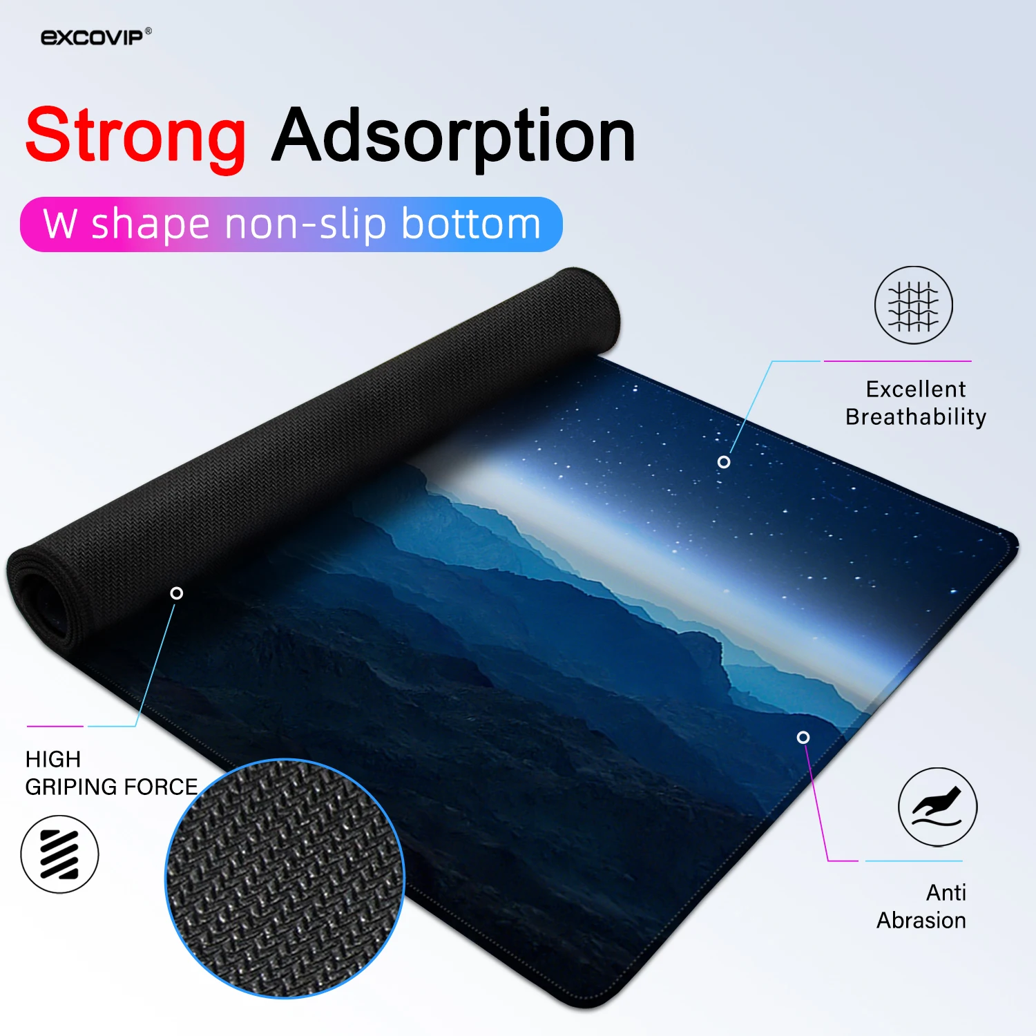 EXCO Large Gaming Mouse Pad with Stitched Edge Extended Computer Desk Mat Non-Slip Base Big Keyboard Mousepad for Office Home