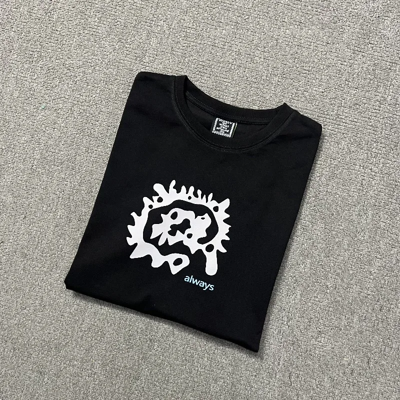 Black ADWYSD Casual T-Shitrs Men Women 1:1 Top Quality Sunflower Print Classic Short Sleeves