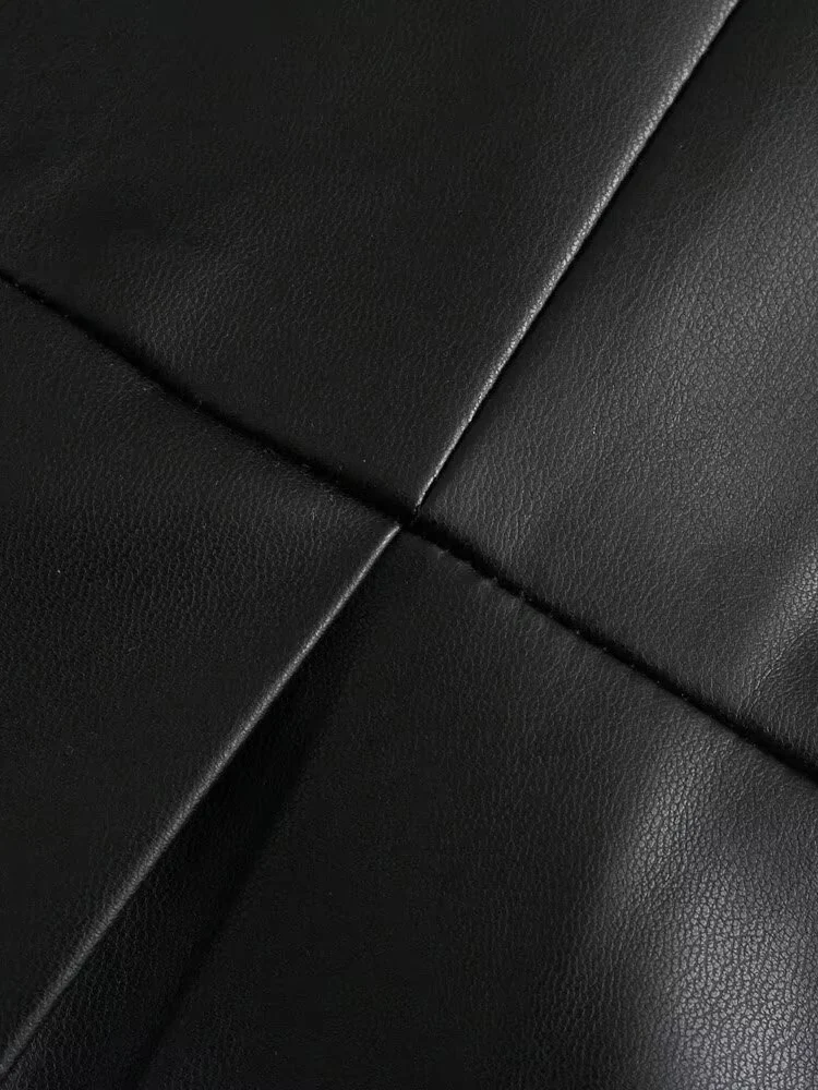 Europejska i amerykańska jesień, nowa moda damska, retro, casualowy temperament, prosty, prosty krój, imitacja skóry, żakiet.