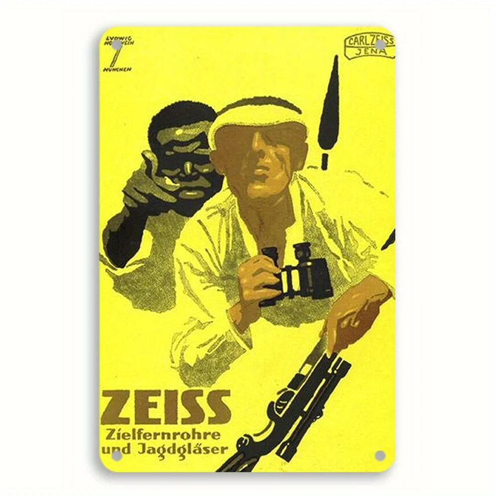 

Vintage ZEISS Classic Metal Tin Sign - 8x12 Inch Retro Wall Art for Home, Garage, Bar | Soldiers & Weapons Decor