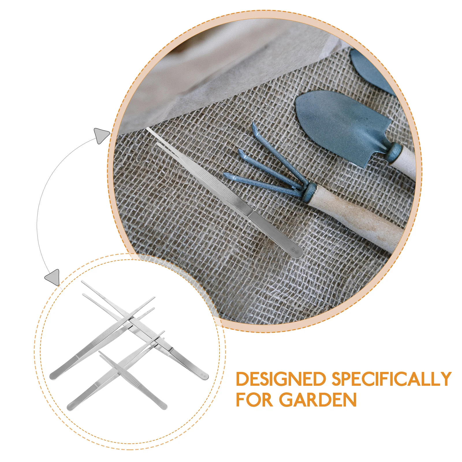 

4 Pcs Bonsai Tools Seedling Transplant Tongs Tweezers for Gardening Heavy Duty with Rubber Tips Hand