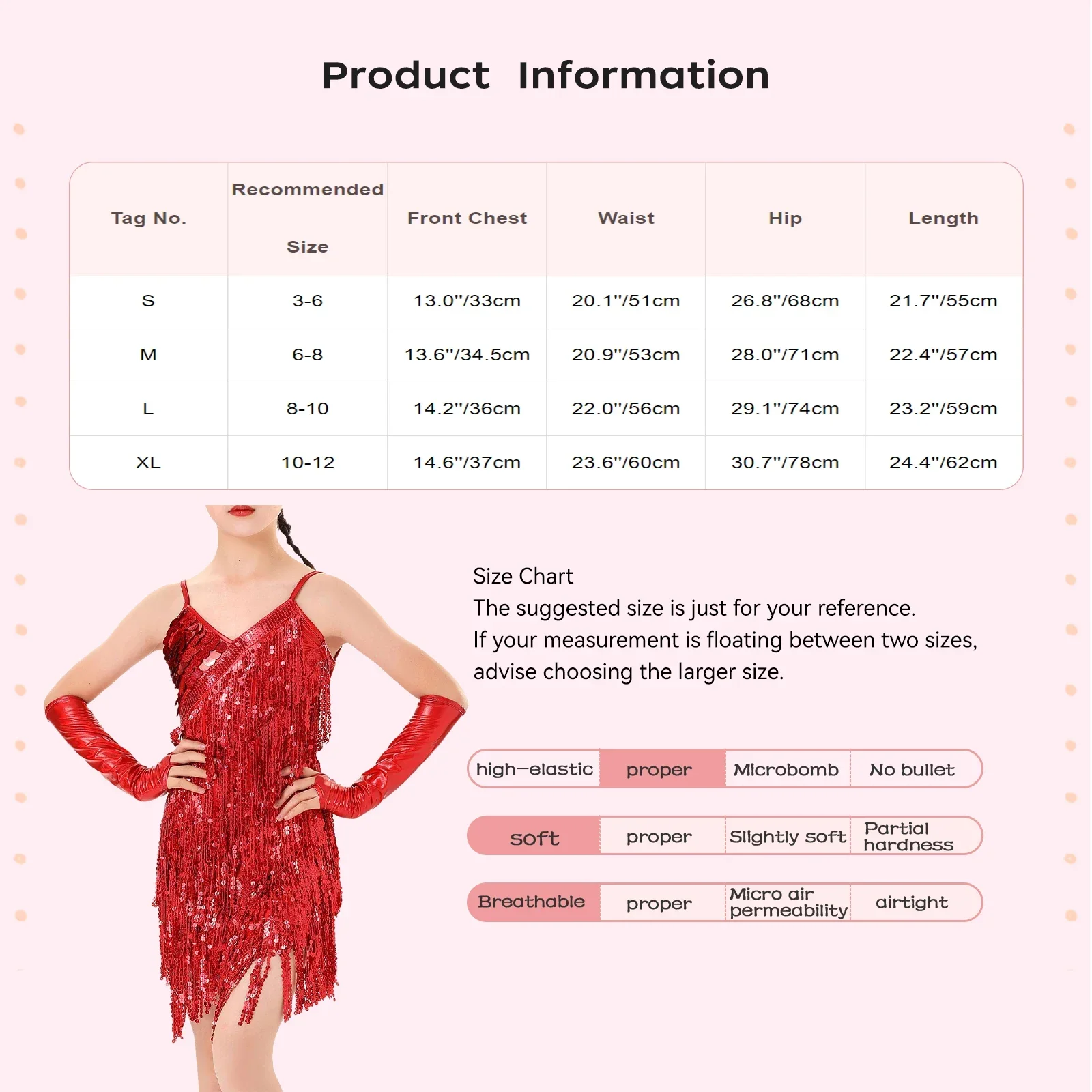 Kids Girls Latin Jazz Dance Dress Sparkly Sequins Tassel Dress with Gloves Outfit Ballroom Dance Competition Practice Costumes