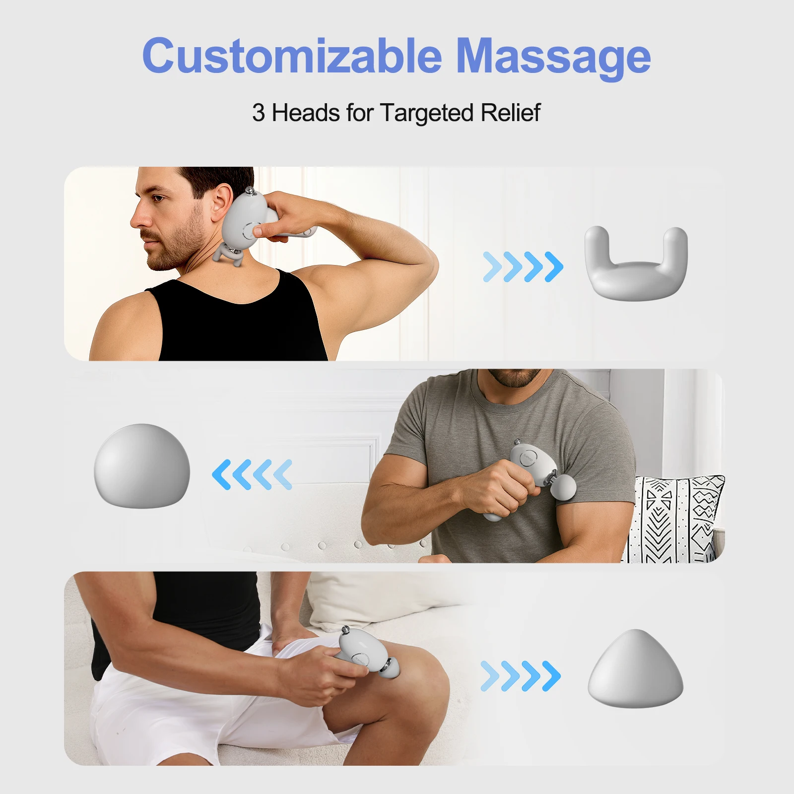 Massagepistool Deep Tissue, mini elektrische spierstimulator met warmte, handheld percussie-massageapparaat ontspannen, cadeaus voor mannen vrouwen