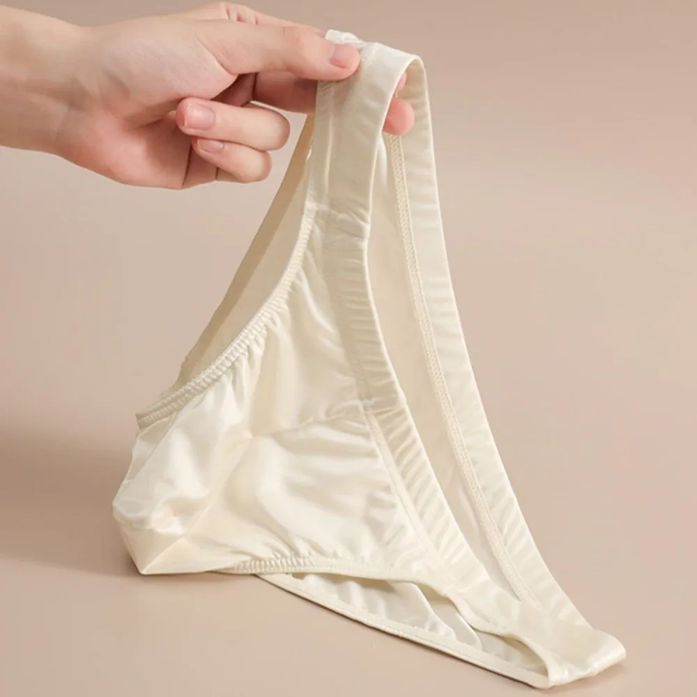 

Solid Color Low Waist Men Thin Panties Male Lingerie Simple Men's Underwear Underpants Ice Cool Briefs Male