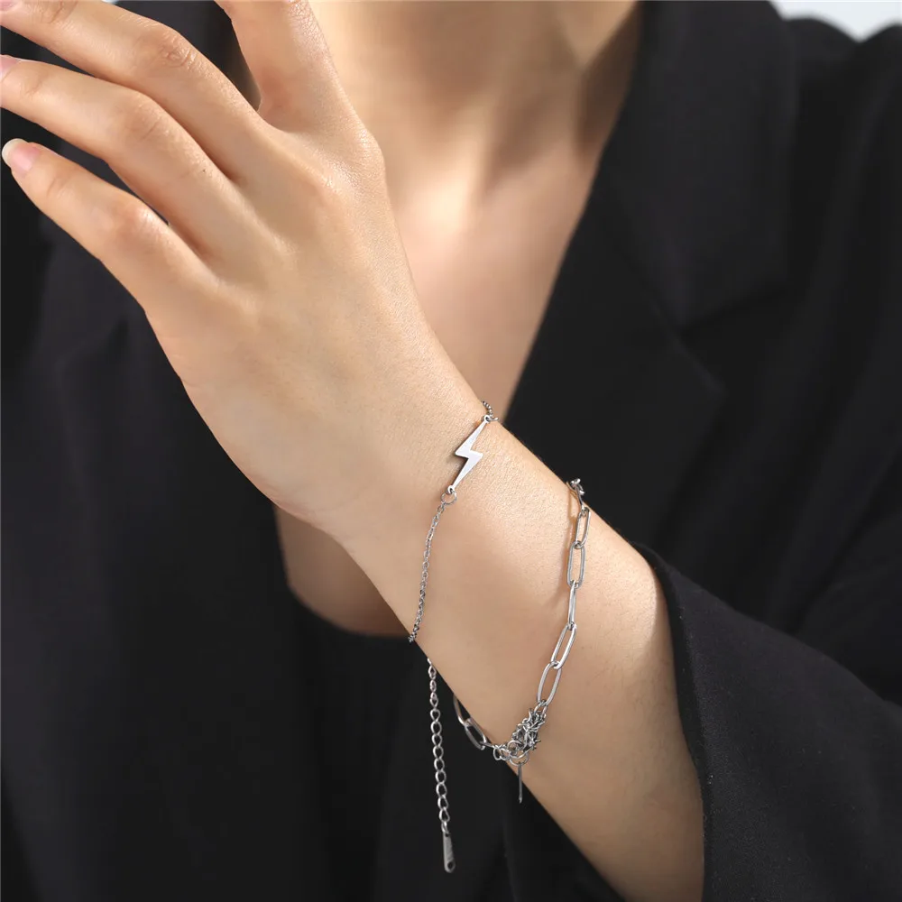 Cazador Goldfarbene Blitz-Charm-Armbänder für Damen, Edelstahl, Wachsseil-Armband, Schmuck, Geburtstagsgeschenke, 2026, trendig – Detail 11
