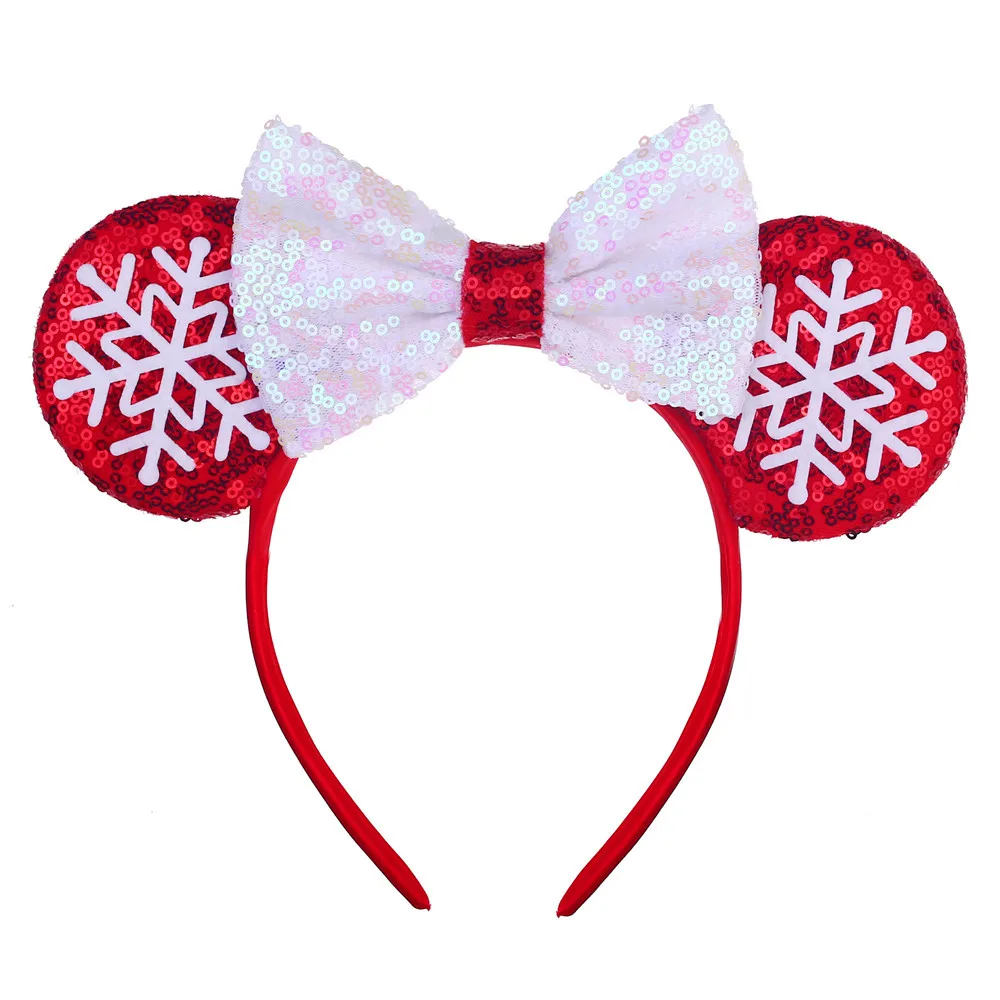 عيد الميلاد الثلج الانحناء رسالة ميكي الأذن عقال الأطفال عطلة غطاء الرأس