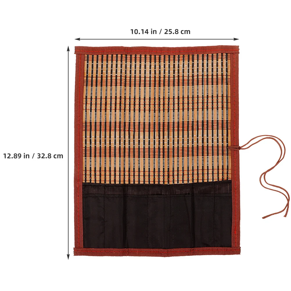 2 قطعة فرشاة الخط خمر الخيزران نشمر حامل المحمولة اللوحة القلم حالة الفنان فرشاة التخزين المنظم للسفر المنزل #2