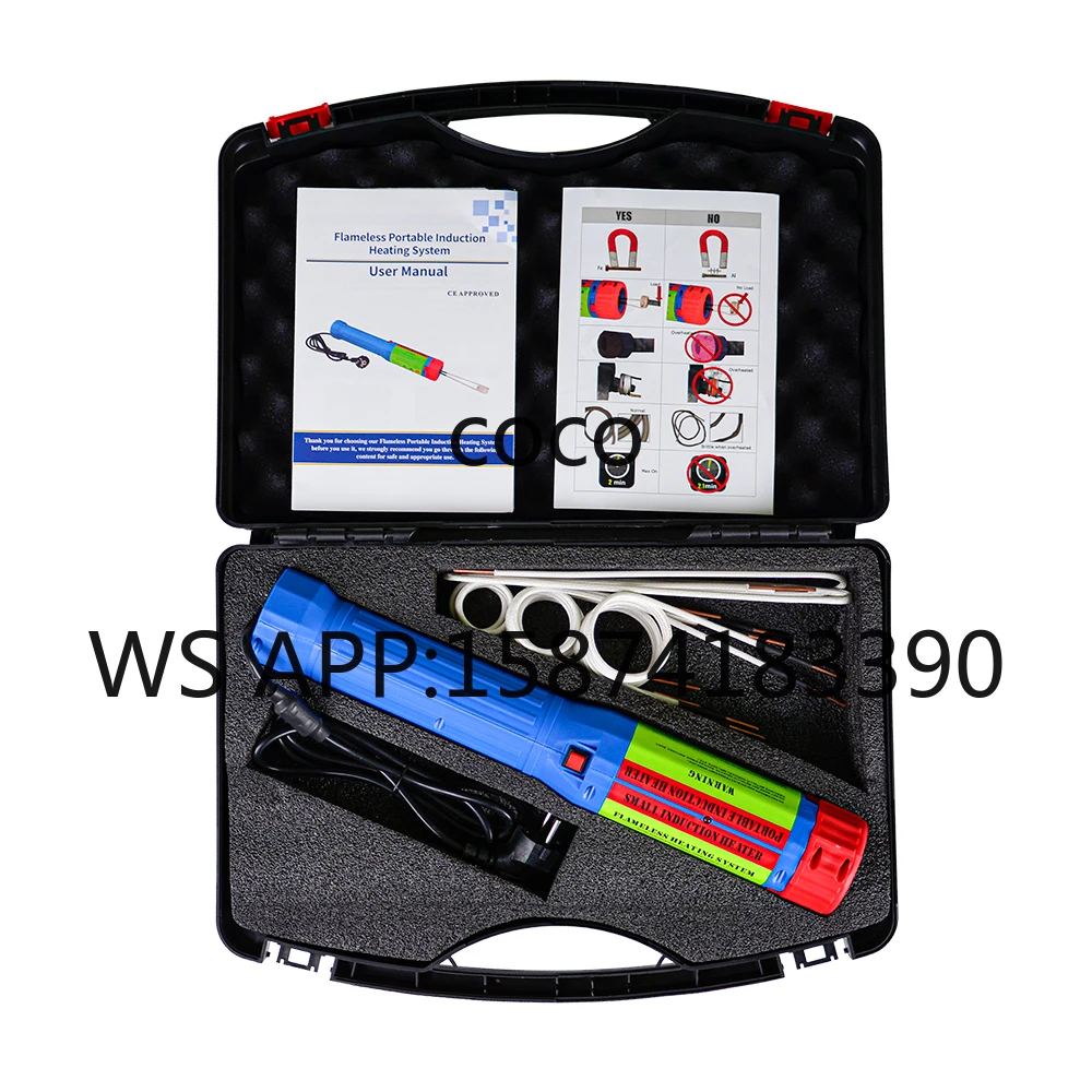 8 Coils Magnetic Induction Heater Kit, 110V/220V 1400W Portable Workshop Heating Equipment