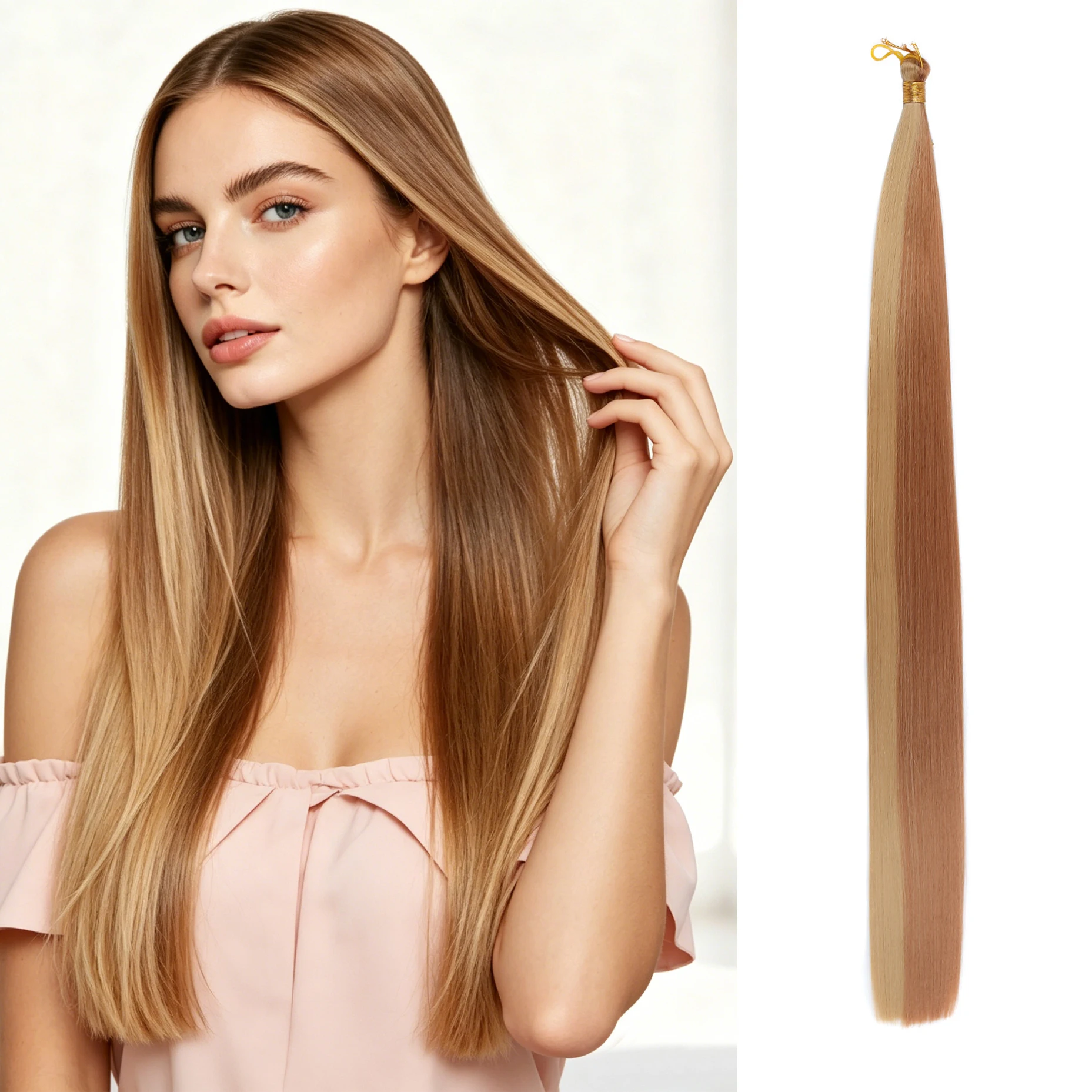 

30 Inch Synthetic Hair Extension 150g Straight Braiding Long Hair Soft Bundles Crochet Braids Hair Bundles for Braiding