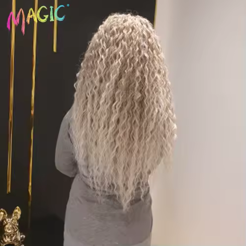 Magic Ariel Curl Hair Water Wave Twist Crochet Hair Synthetic Braid Hair Ombre Blonde 22 Inch Deep Wave Braiding Hair Extension - Image 6