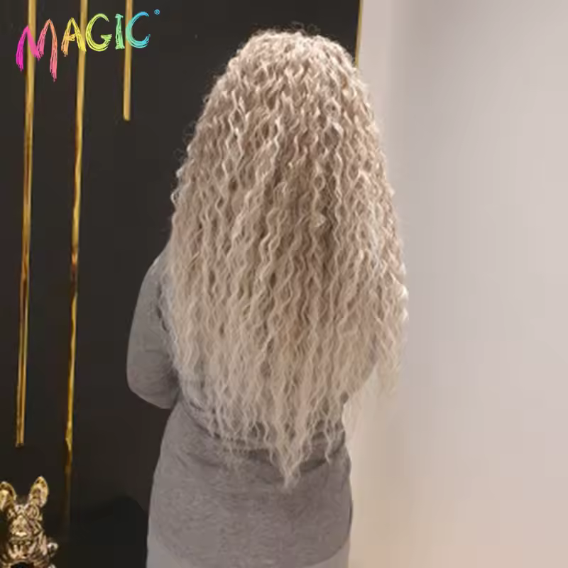 Magic Ariel Curl Hair Water Wave Twist Crochet Hair Synthetic Braid Hair Ombre Blonde 22 Inch Deep Wave Braiding Hair Extension - Image 6