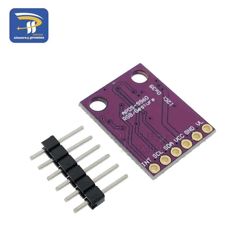 Czujnik gestów na podczerwień RGB APDS-9960 GY-9960-3.3 dla interfejsu Arduino IIC 3.3V Detectoin wykrywanie zbliżeni kolorowy filtr UV — zdjęcie 3