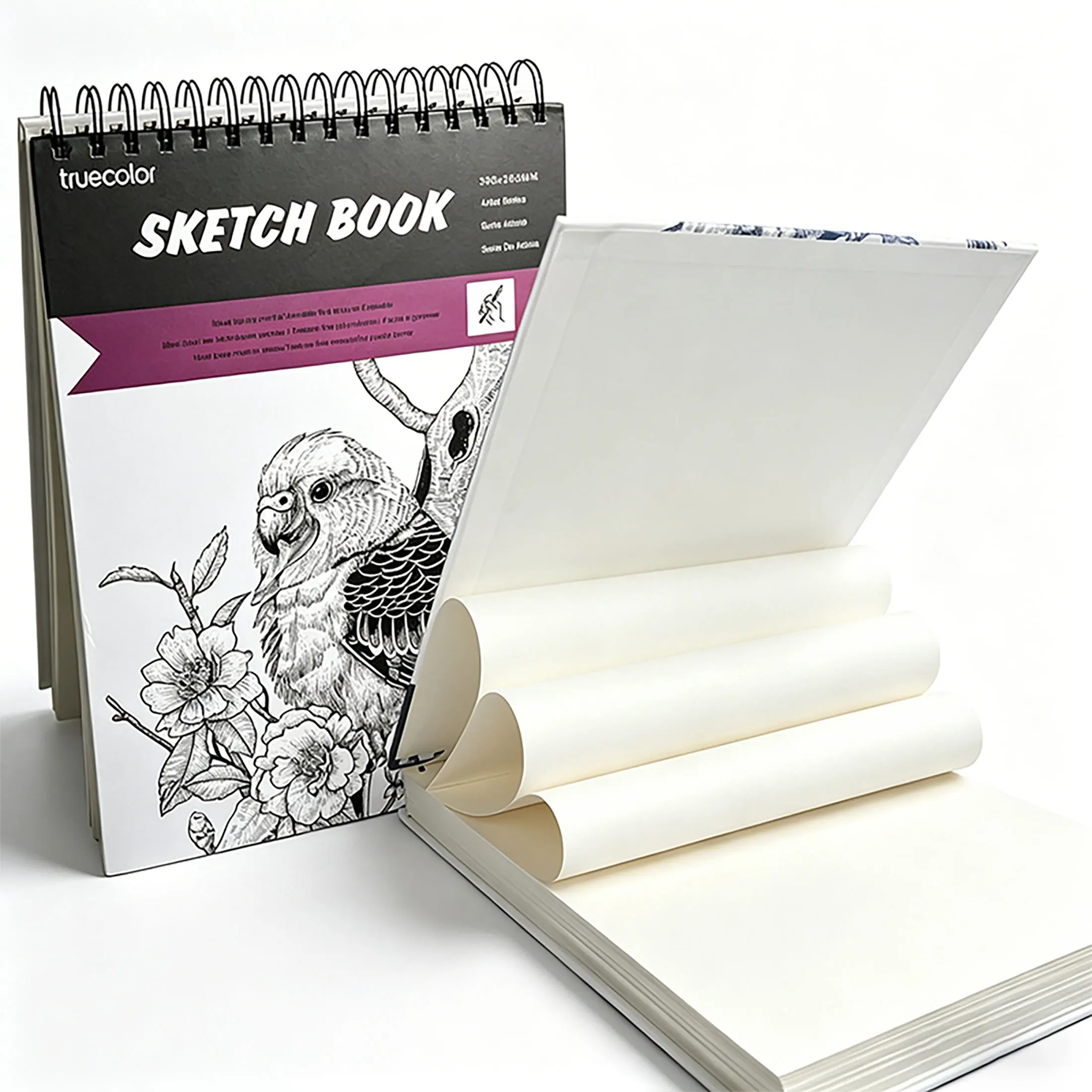 

Truecolor Sketchbook Spiral Binding Portable 8.35x11.65 Inches 100 Pages Medium Grid Good Quality for Students Kids Adults