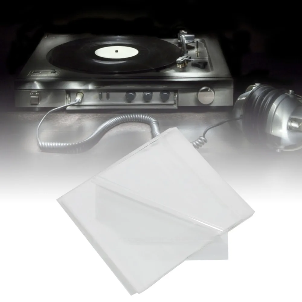 50PCS Self-Adhesive Vinyl Record Outer Sleeve 32.5x32.5+4cm Thickened Record Sleeve for 12 inch Records & Smaller