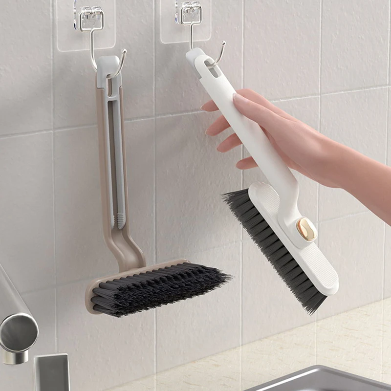 Rotating Multifunctional Crevice Cleaning Brush With Stiff Bristles Two-in-one Bathroom Tile Floor Crevice Brush With Dead Ends