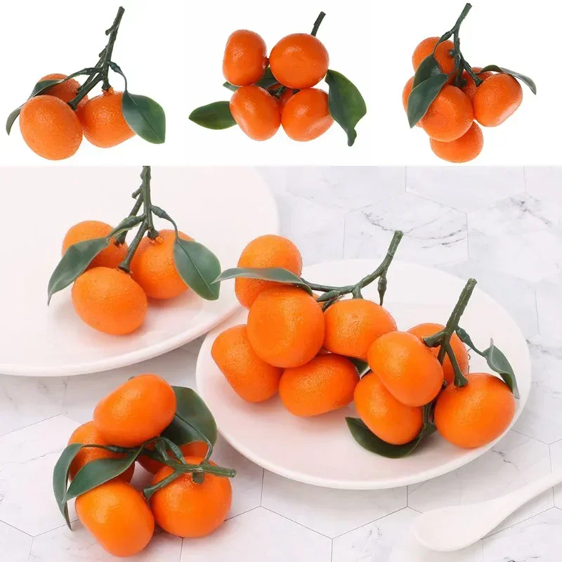 1pc Foam Artificial Tangerine Kitchen Dining Restaurant Table Lifelike Oranges Props Festive And Party Supplies