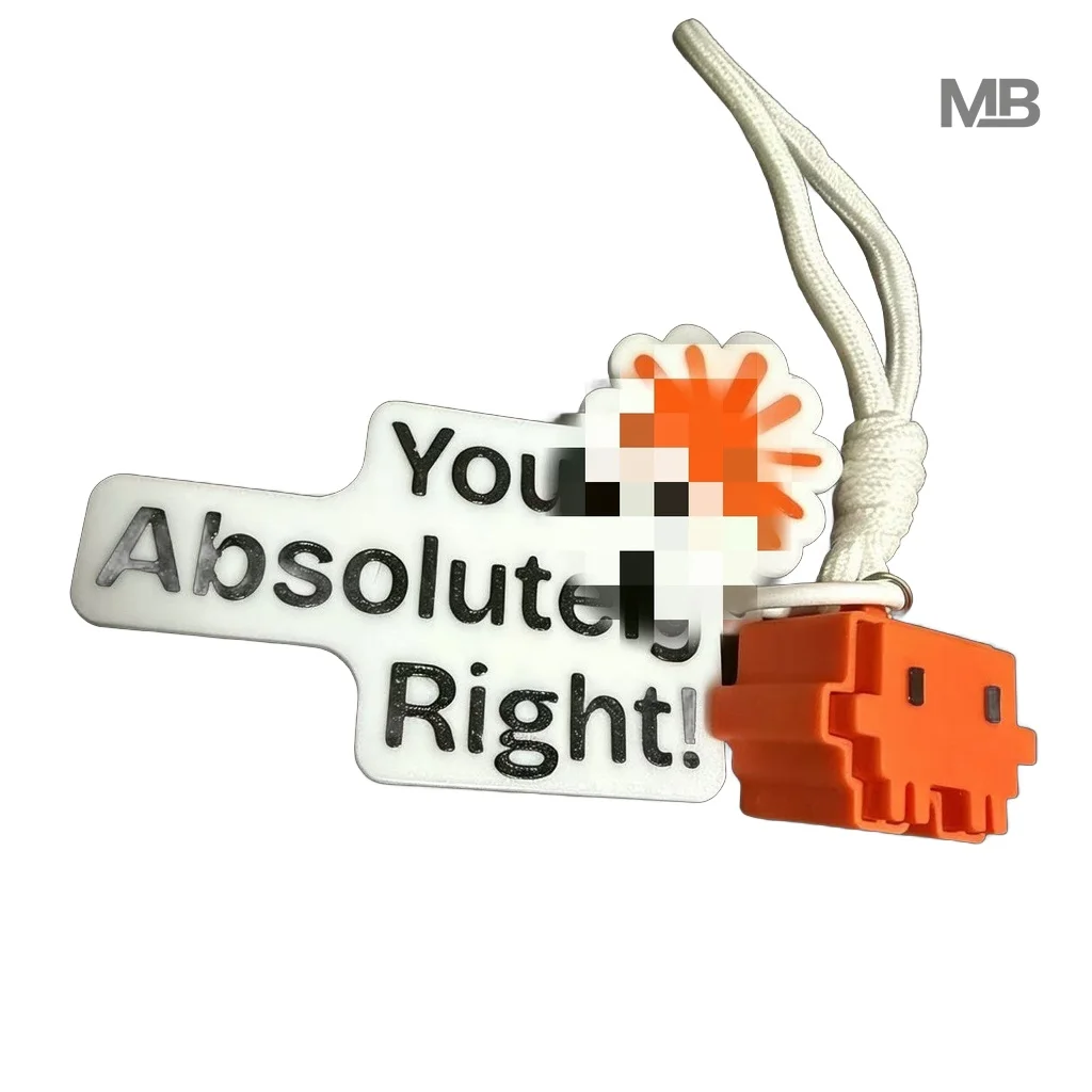 AI Claude Code Cosplay Keychain 'You're Absolutely Right' Pixel Style 3D Printed Pendant Bag Charm Accessory for Party Decor