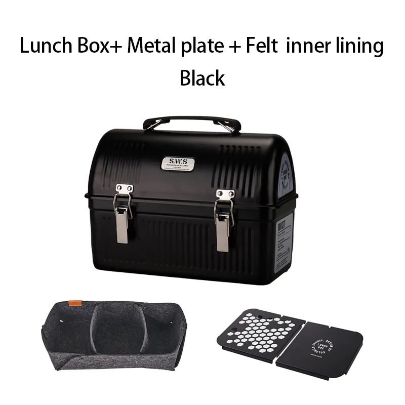 WELLHIKE SWS Vintage Camping Metalen Lunchbox Koffie Thee Outdoor Gear Gereedschapskist Opbergtas