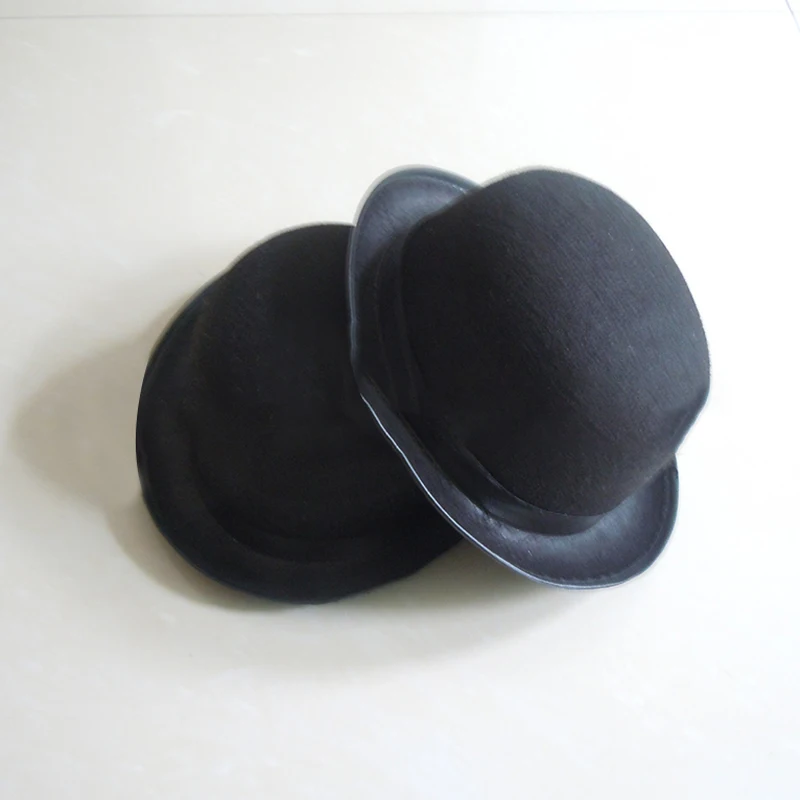 Bowler Hat Vintage Felt Derby Hat For Men And Women Round Cloche Upturn Brim Church Hats With Black Ribbon Derby Hat