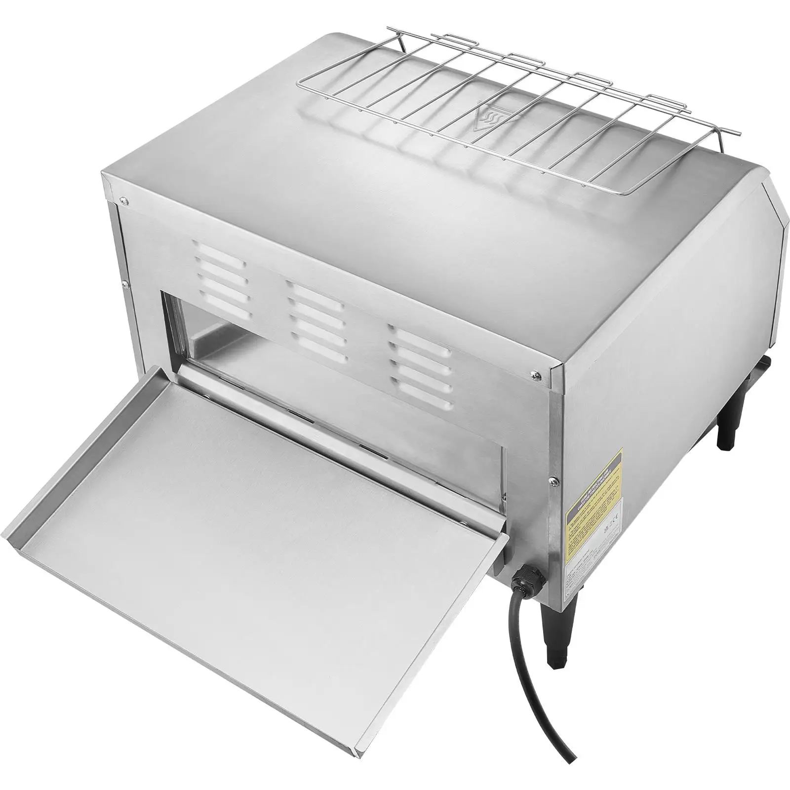 Commercial Conveyor Toaster 450 Slices Per Hour Heavy Duty Stainless Steel Electric Bread Bagel Bun Toasting Machine Restaurant Kitchen Appliance