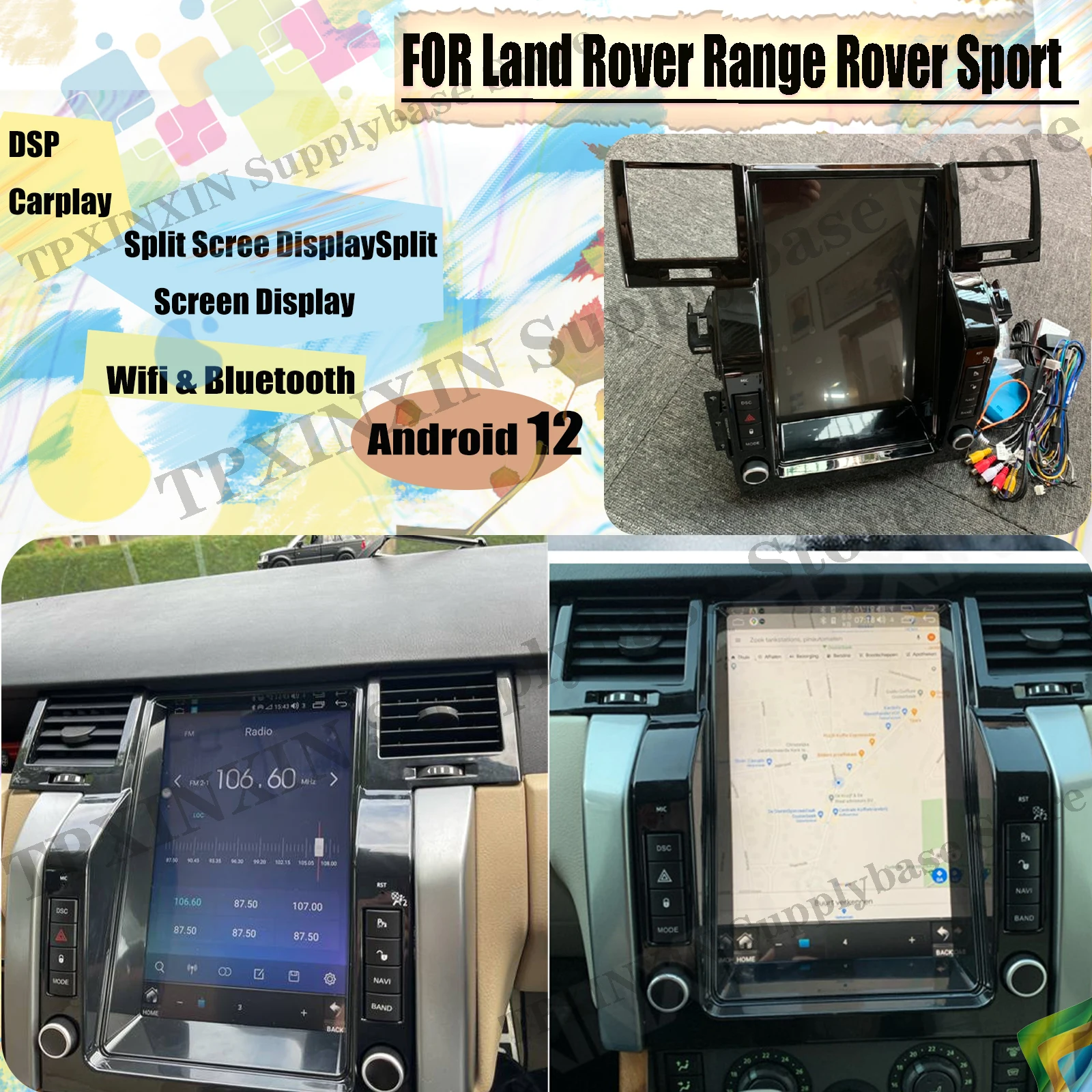 

8+256G Android 12 Automotive Multimedia For Land Rover Range Rover Sport 2005 2006 2007 2008 2009 Radio Coche With Bluetooth GPS