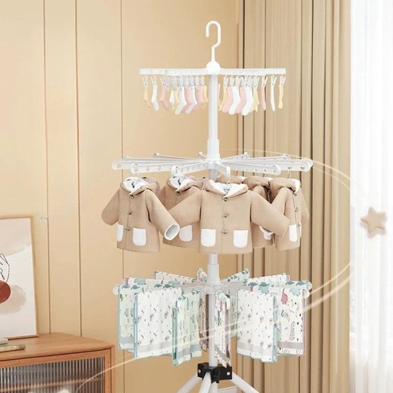 

Newborn baby hanger baby special drying rack floor folding household clip hanging