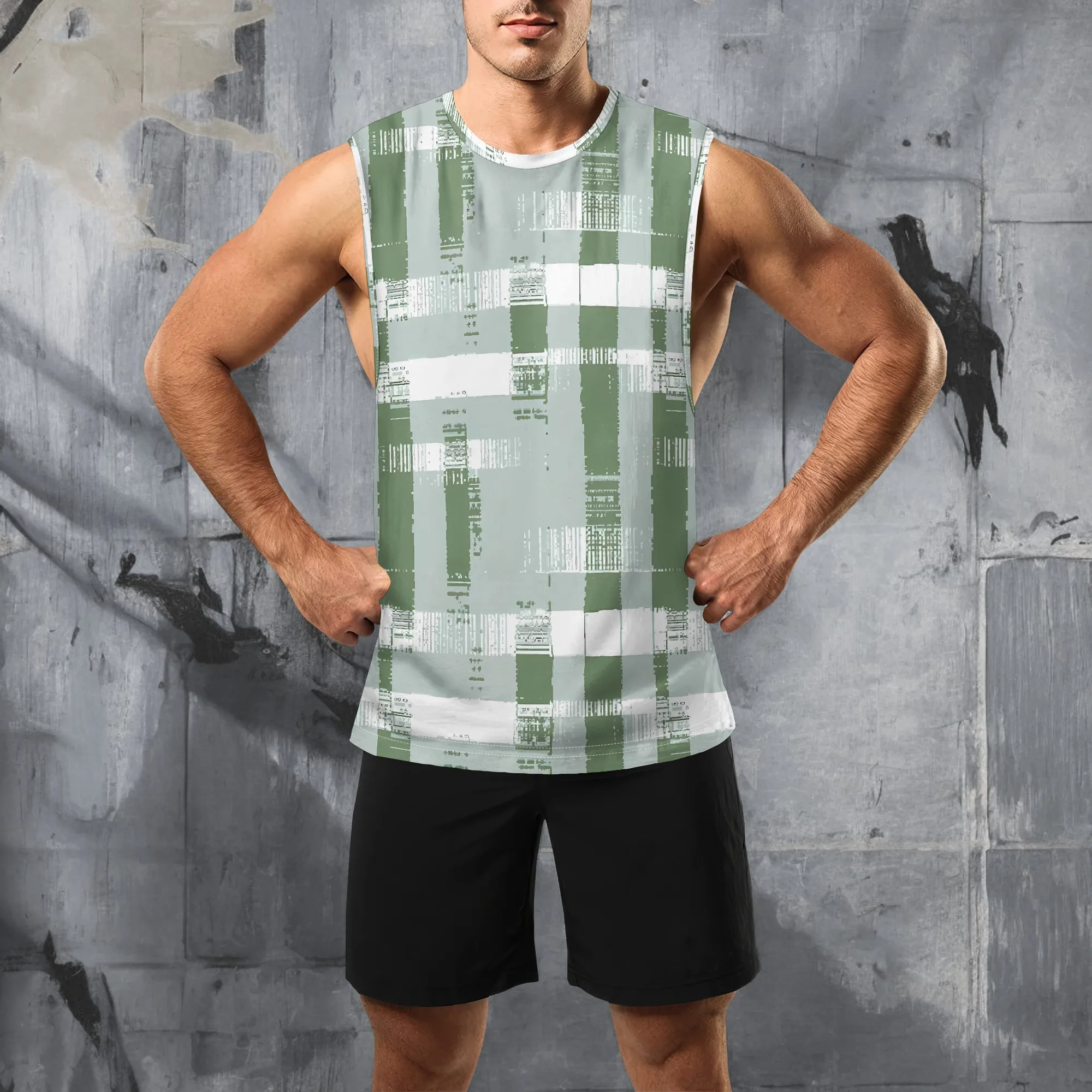 

YEAE Plaid Print Tank Top for Men Summer Casual Sleeveless Sports Vest