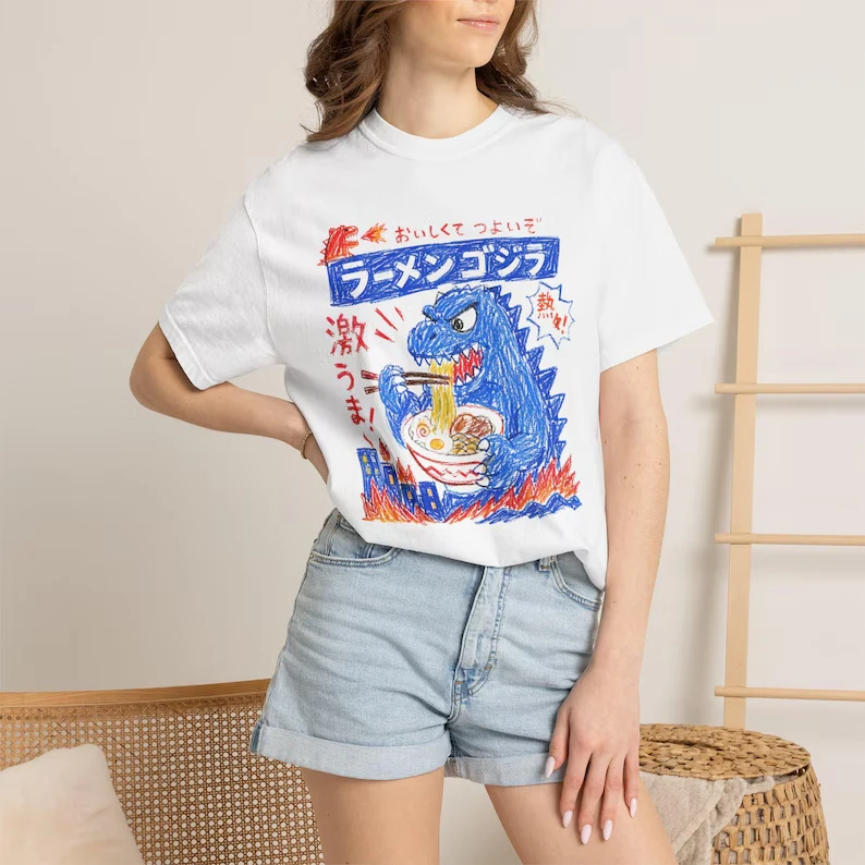Godzilla Gojira Japanese Kaiju Movie Graphic T-Shirt Anime Print Oversized Japanese Manga Streetwear Men Women Harajuku Y2k Tops