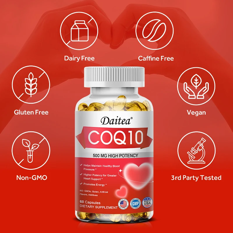 

Coenzyme Q10 Dietary Supplement - Stable and Highly Absorbed, Supports Heart Function, Nervous System and Energy Metabolism