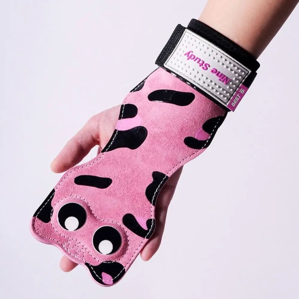 

1 Pair Big Eyes Cat Fitness Power Straps Leather Wear-resistant Kitty Wrist Straps SBR Non-slip Deadlift Power Straps