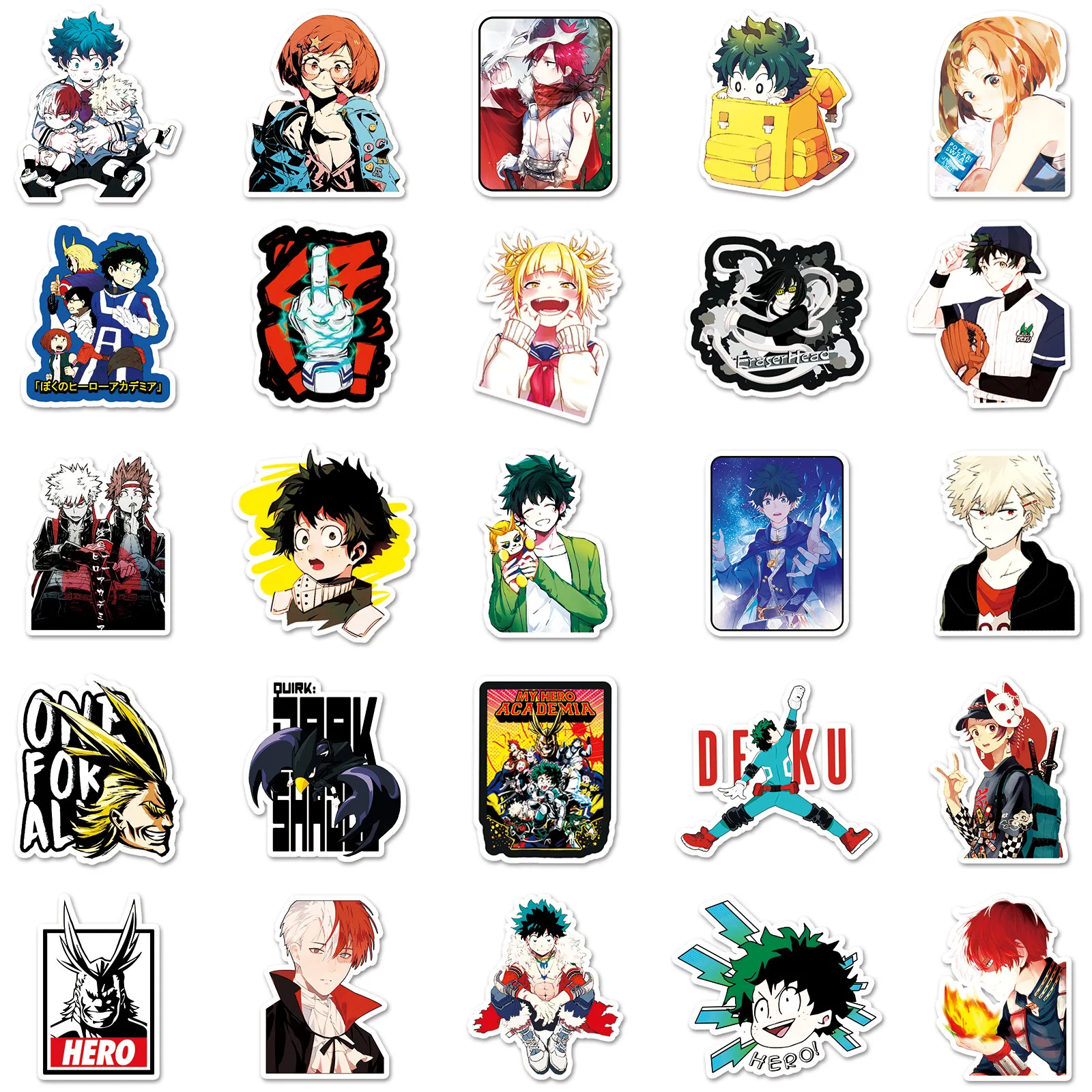 10/30/52 ชิ้นอะนิเมะมายฮีโร่ อคาเดเมียการ์ตูนสติกเกอร์ตกแต่ง DIY กีตาร์โทรศัพท์แล็ปท็อปถ้วยน้ำสเก็ตบอร์ดสติกเกอร์กันน้ำ