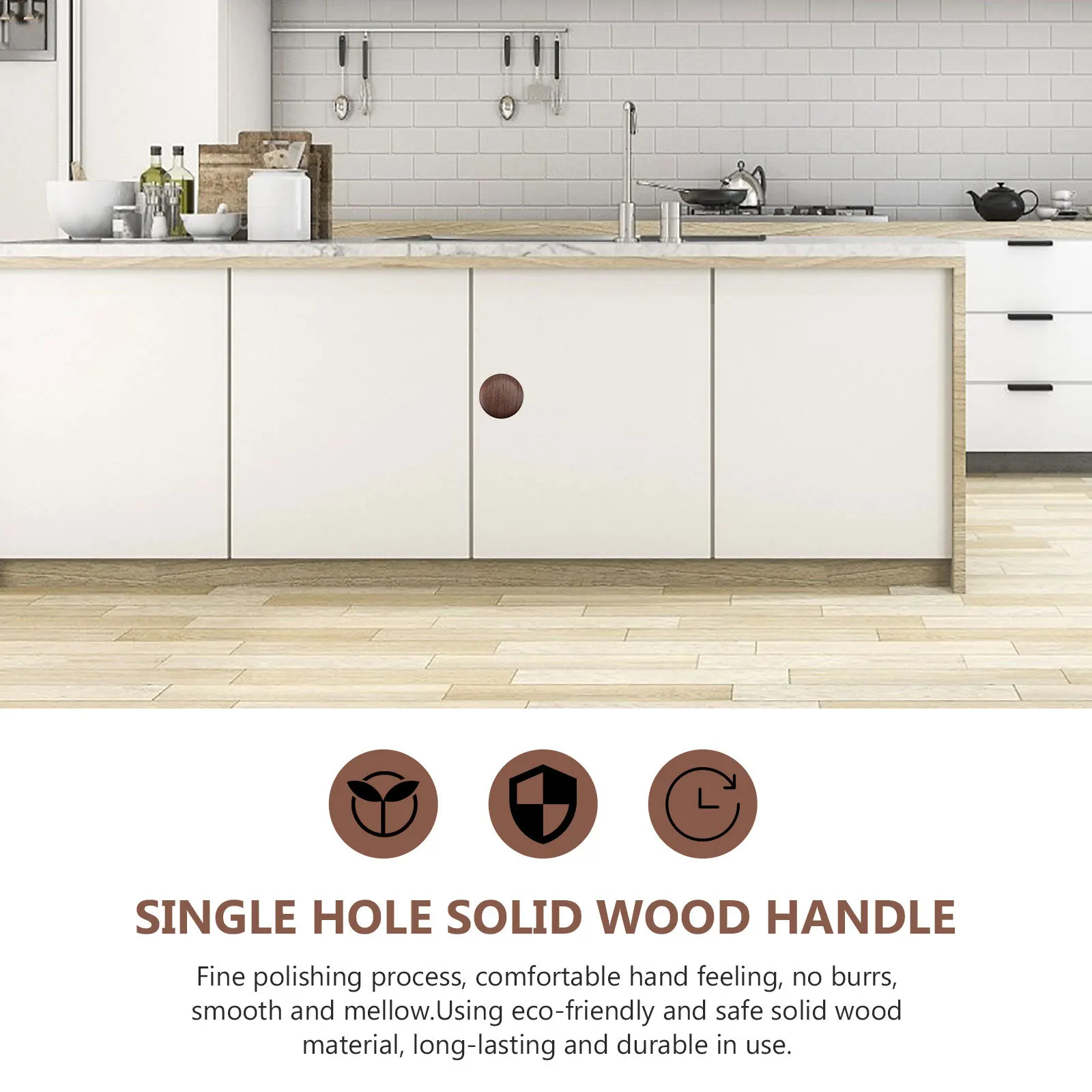 

2Pcs Solid Wood Wardrobe Cabinet Door Pull Knobs Elegant Simple Design Durable Drawer Handles Small Log Style Drawer Door Knobs