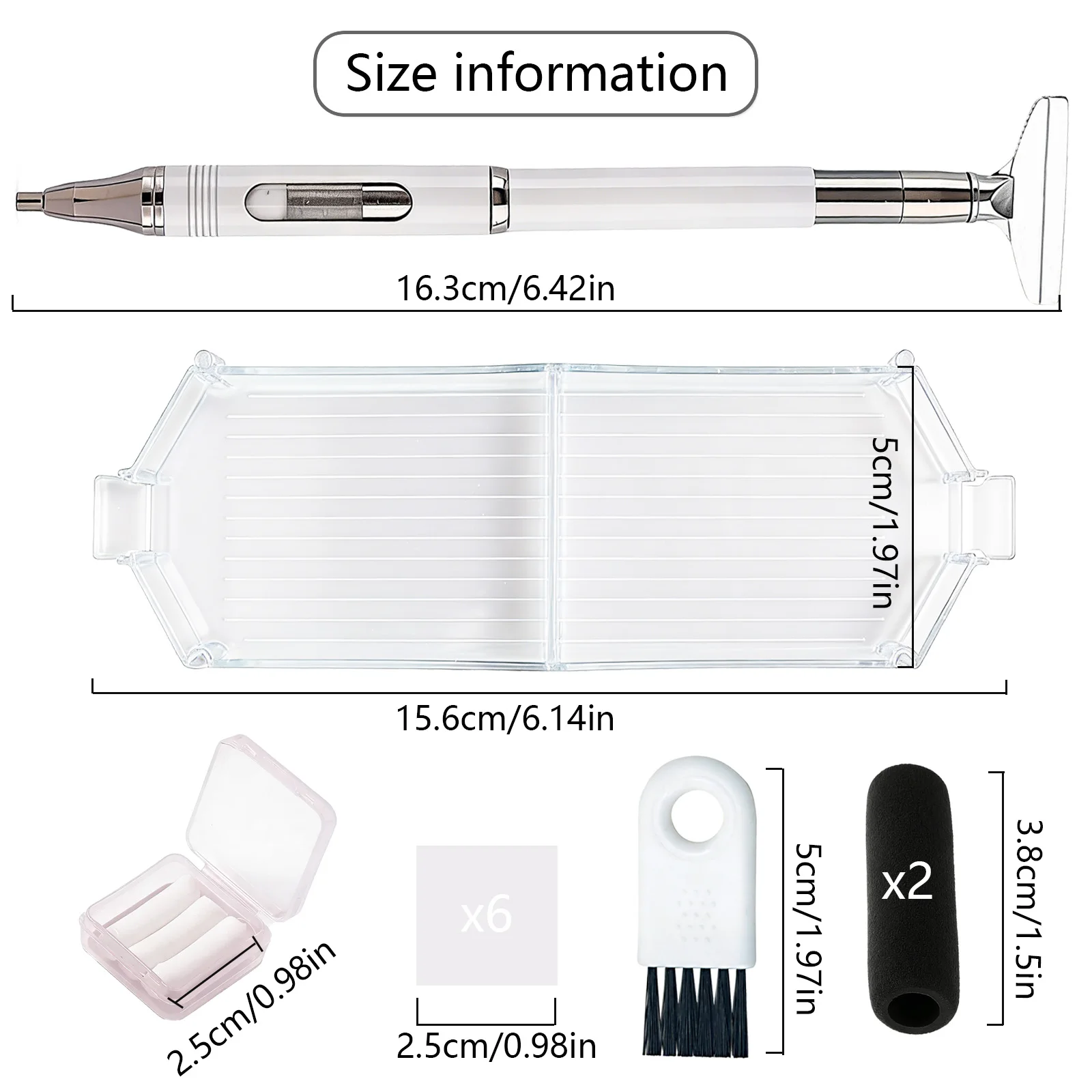 5D DIY Diamond Painting Pen Set, Refillable Wax Rotating Glue Point, Nail Art & Diamond Art Tools, With Wax Drill Pen