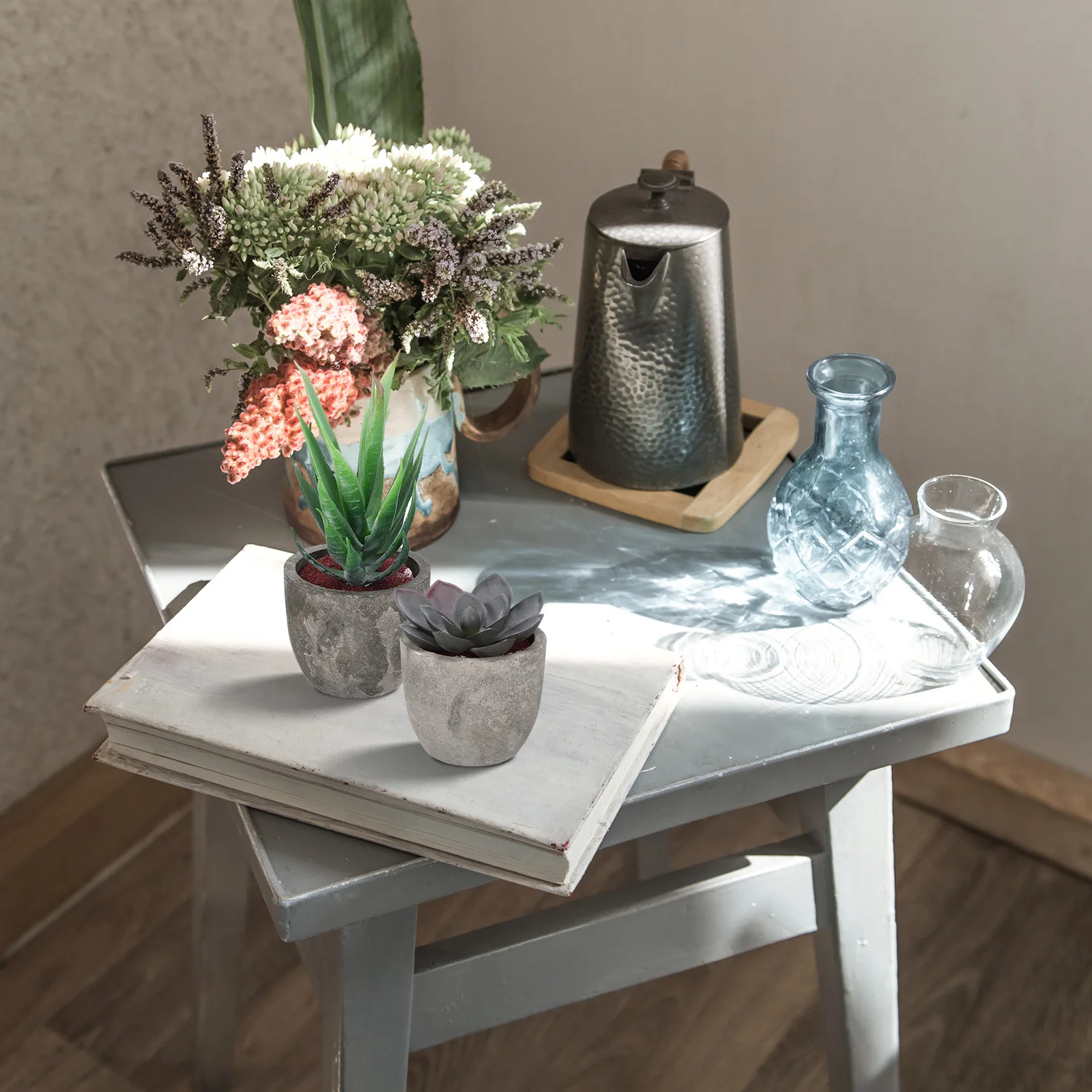 

3Pcs Artificial Succulent Plants Fake Decorative Succulent Bonsai for Living Room Office Bedroom Simulation Plastic Plants Gift