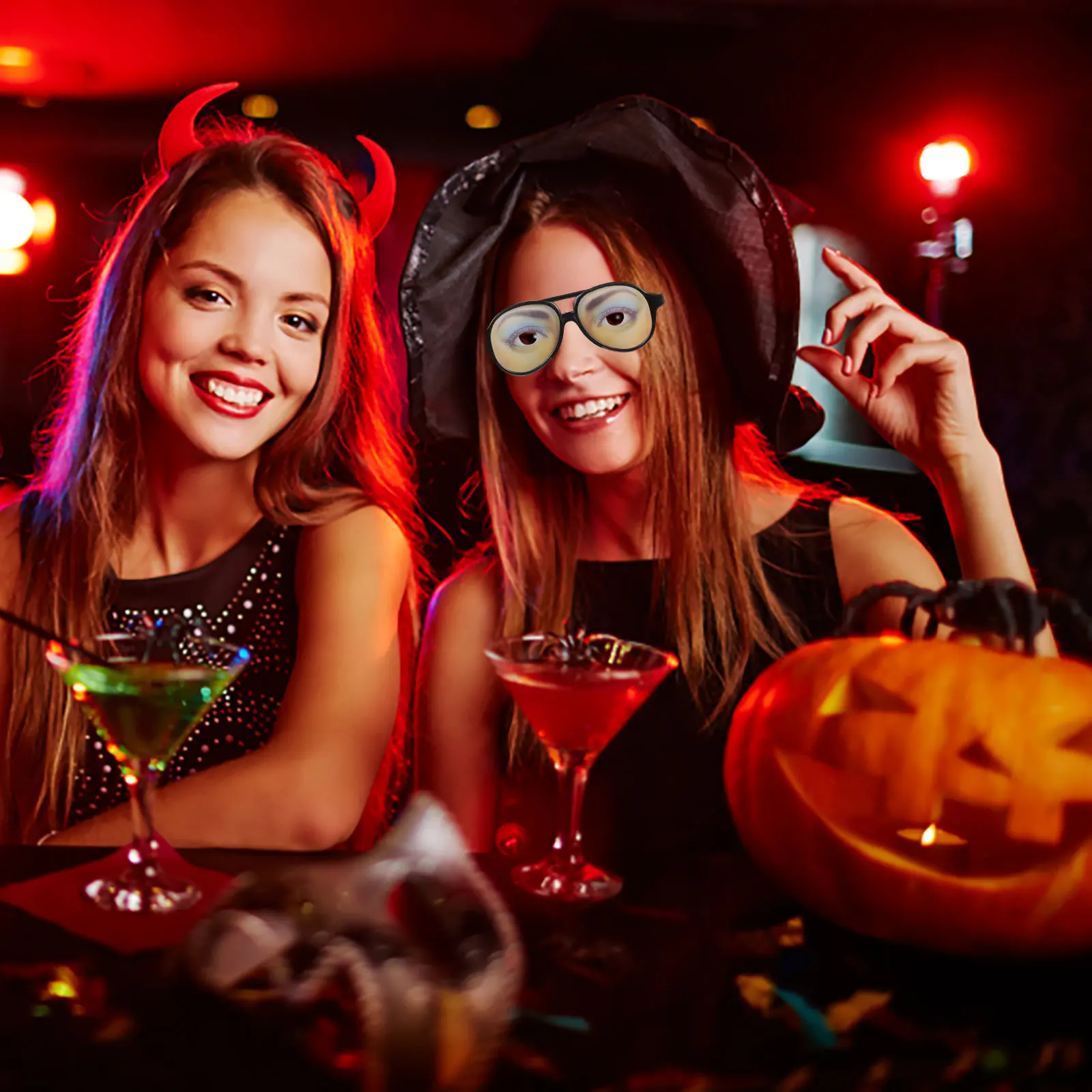 

Funny Glasses One Size Fits Most Big Frame Eyelash Eyebrow Blue Eye Shadow Halloween Prank Props Funny Glasses