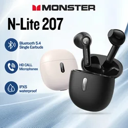 Monster N-lite 207 Bluetooth 5.4 Earphones Wireless Headphone with Mic Waterproof Touch Control Earbuds IPX5 ENC Noise Reduction