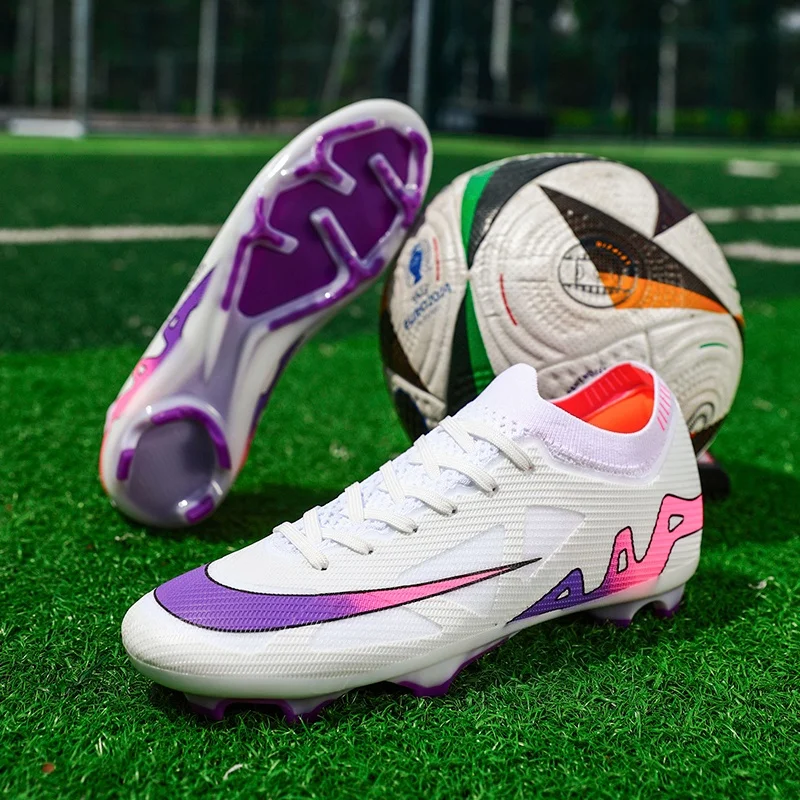 

Новые мужские футбольные бутсы, дышащие футбольные бутсы, кроссовки, бутсы, сочетающиеся с сверхлегкими травяными длинными шипами для тренировок, Прямая доставка