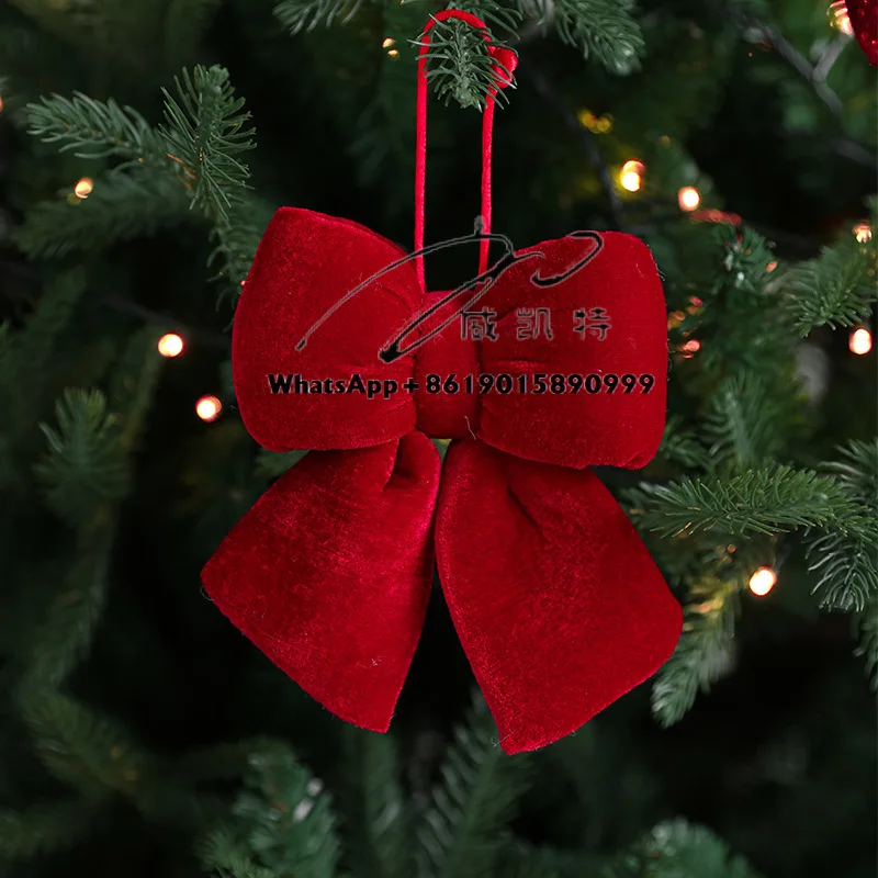 Xmas Fence Stairs Railing Fireplace Decor Large Red Christmas Bows Decoration for Party